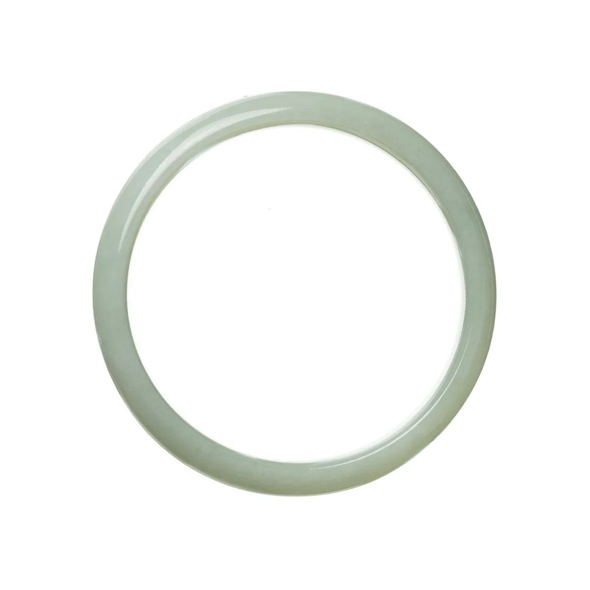 Genuine Grade A Pale Green Jadeite Bangle Bracelet - 56mm Half Moon - Image 3