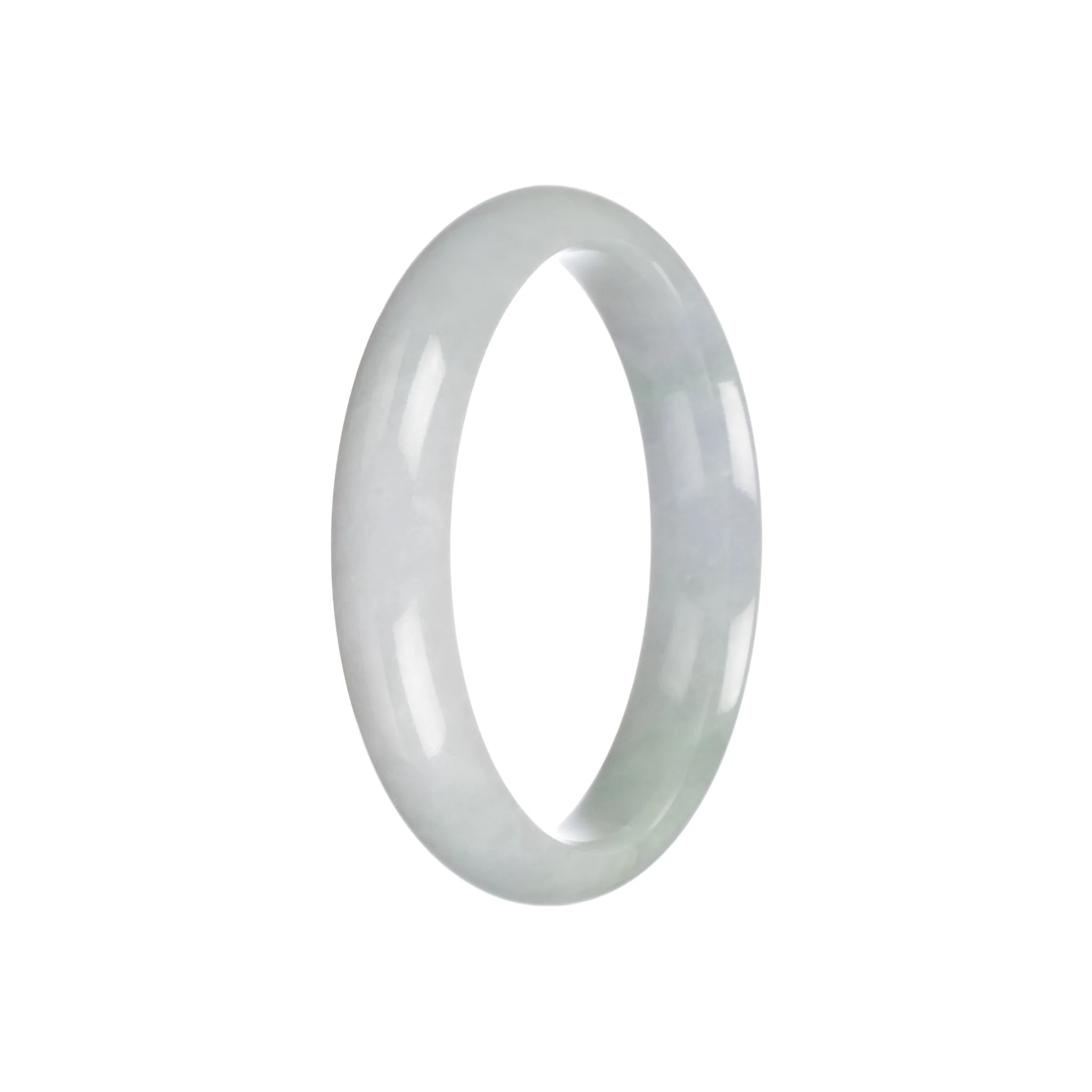 Real Natural Pale Green Burmese Jade Bracelet - 56mm Half Moon - Image 3