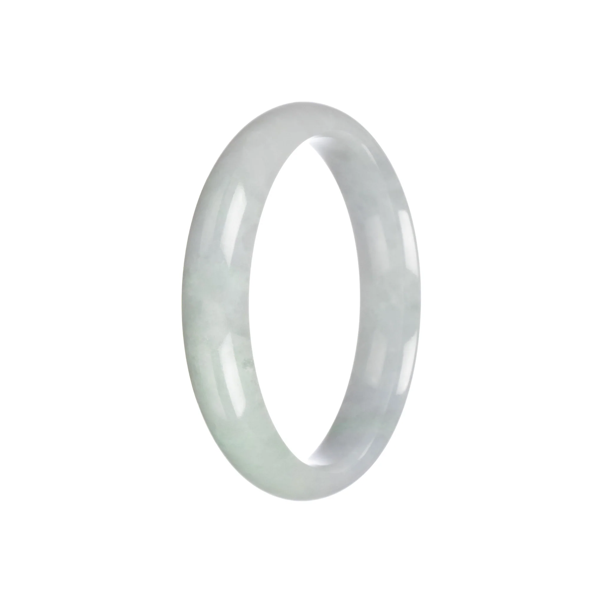 Real Natural Pale Green Burmese Jade Bracelet - 56mm Half Moon - Image 4