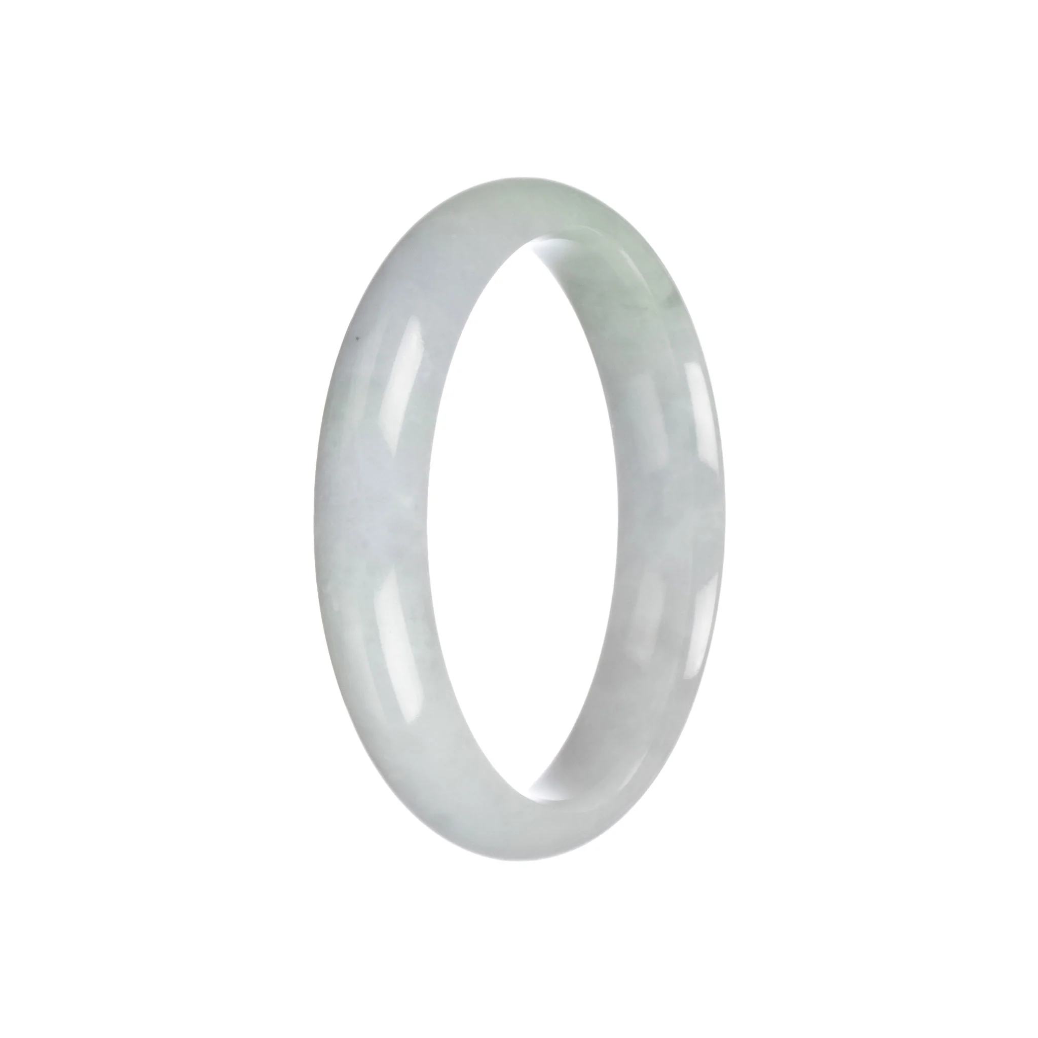 Real Natural Pale Green Burmese Jade Bracelet - 56mm Half Moon - Image 5