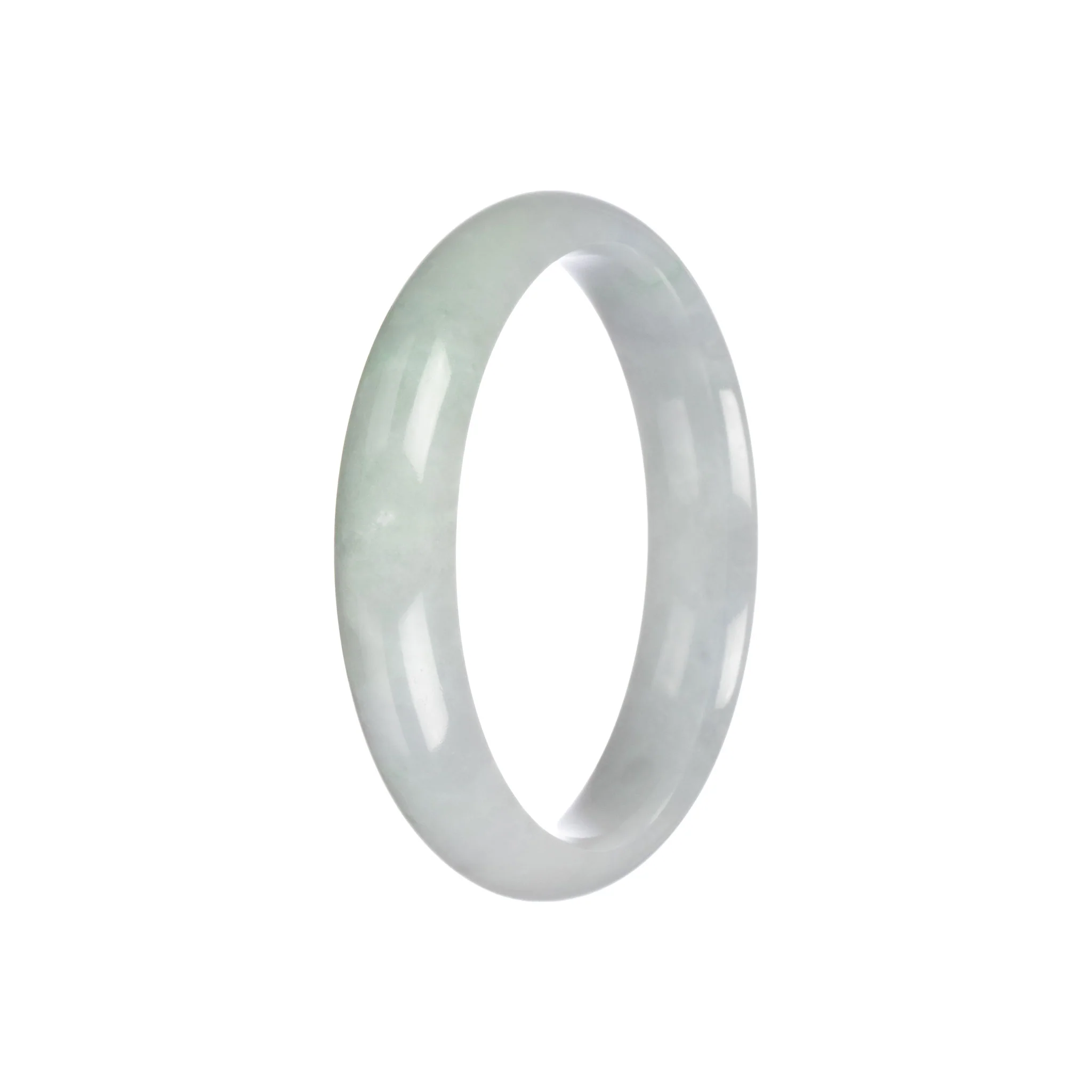 Real Natural Pale Green Burmese Jade Bracelet - 56mm Half Moon - Image 6