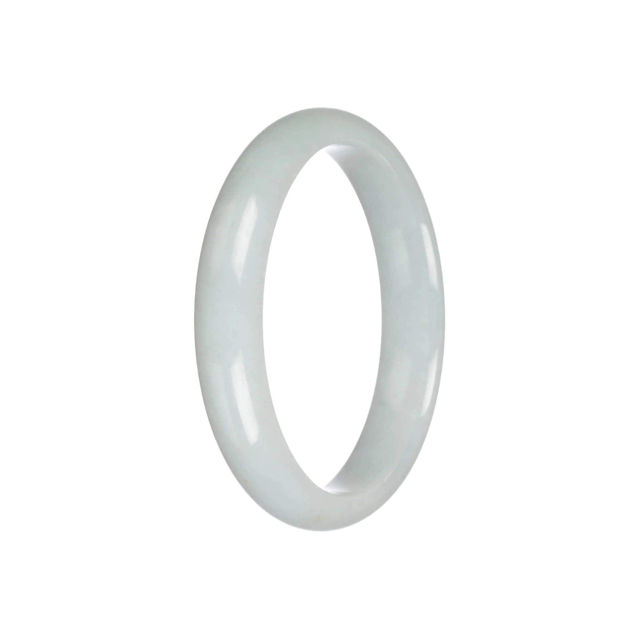 Certified Natural Pale Green Traditional Jade Bangle Bracelet - 56mm Half Moon - Image 4