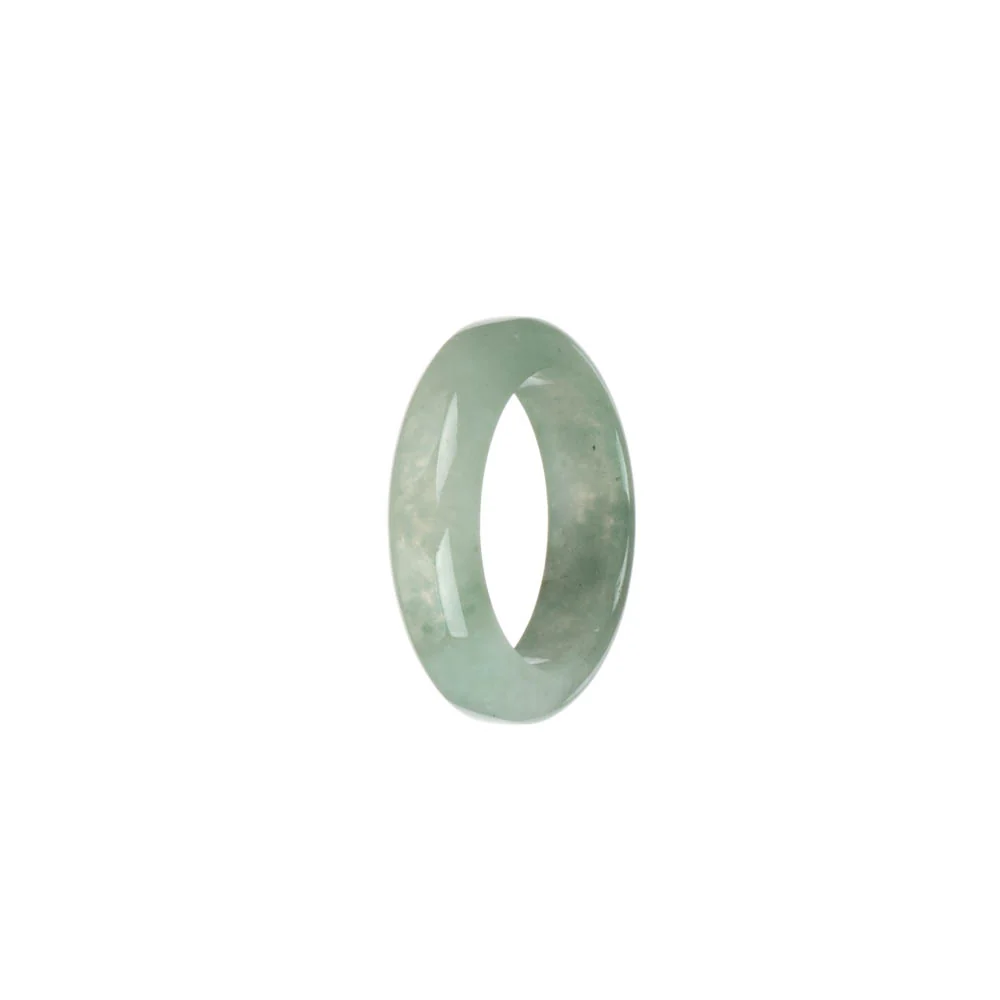 Authentic Pale Green Burmese Jade Ring - US 9.5