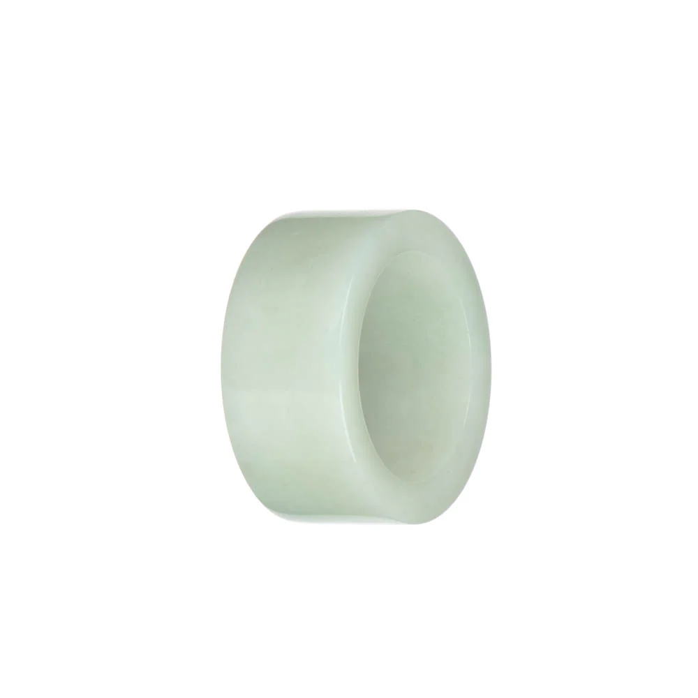 Certified Pale Green Jadeite Jade Ring - US 12 - Image 2