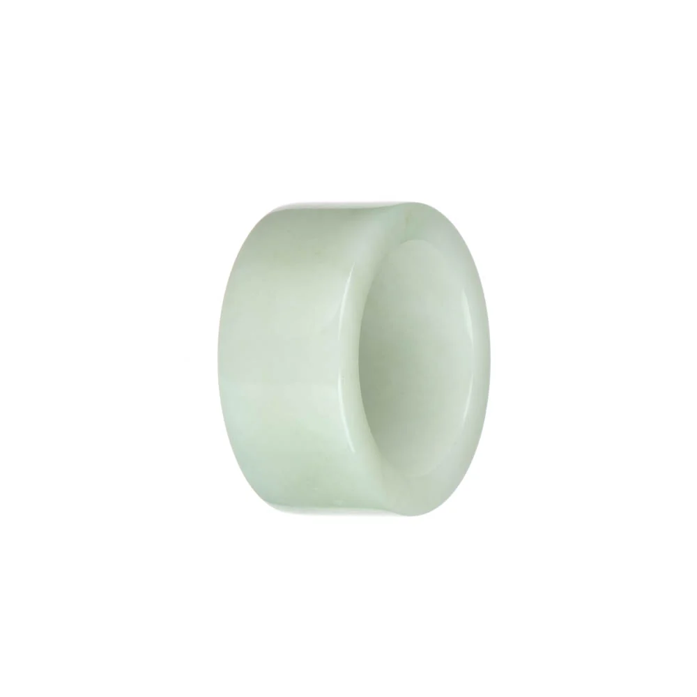 Certified Pale Green Jadeite Jade Ring - US 12 - Image 3