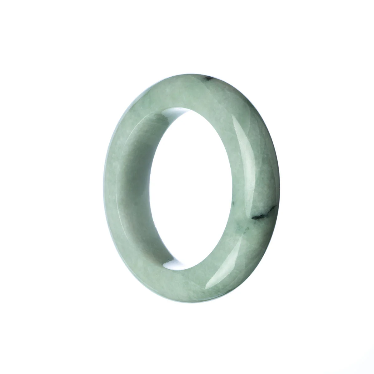 Authentic Untreated Pale Green Traditional Jade Bangle Bracelet - Child Semi Round
