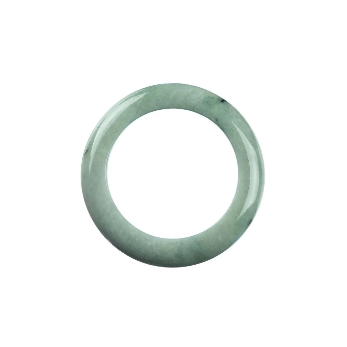 Authentic Untreated Pale Green Traditional Jade Bangle Bracelet - Child Semi Round - Image 3