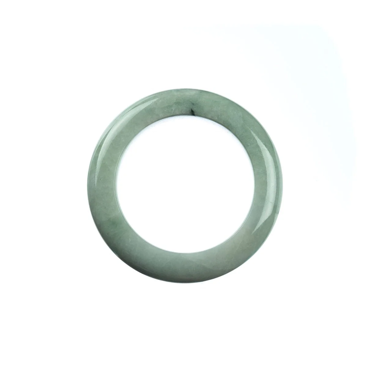 Authentic Untreated Pale Green Traditional Jade Bangle Bracelet - Child Semi Round - Image 4