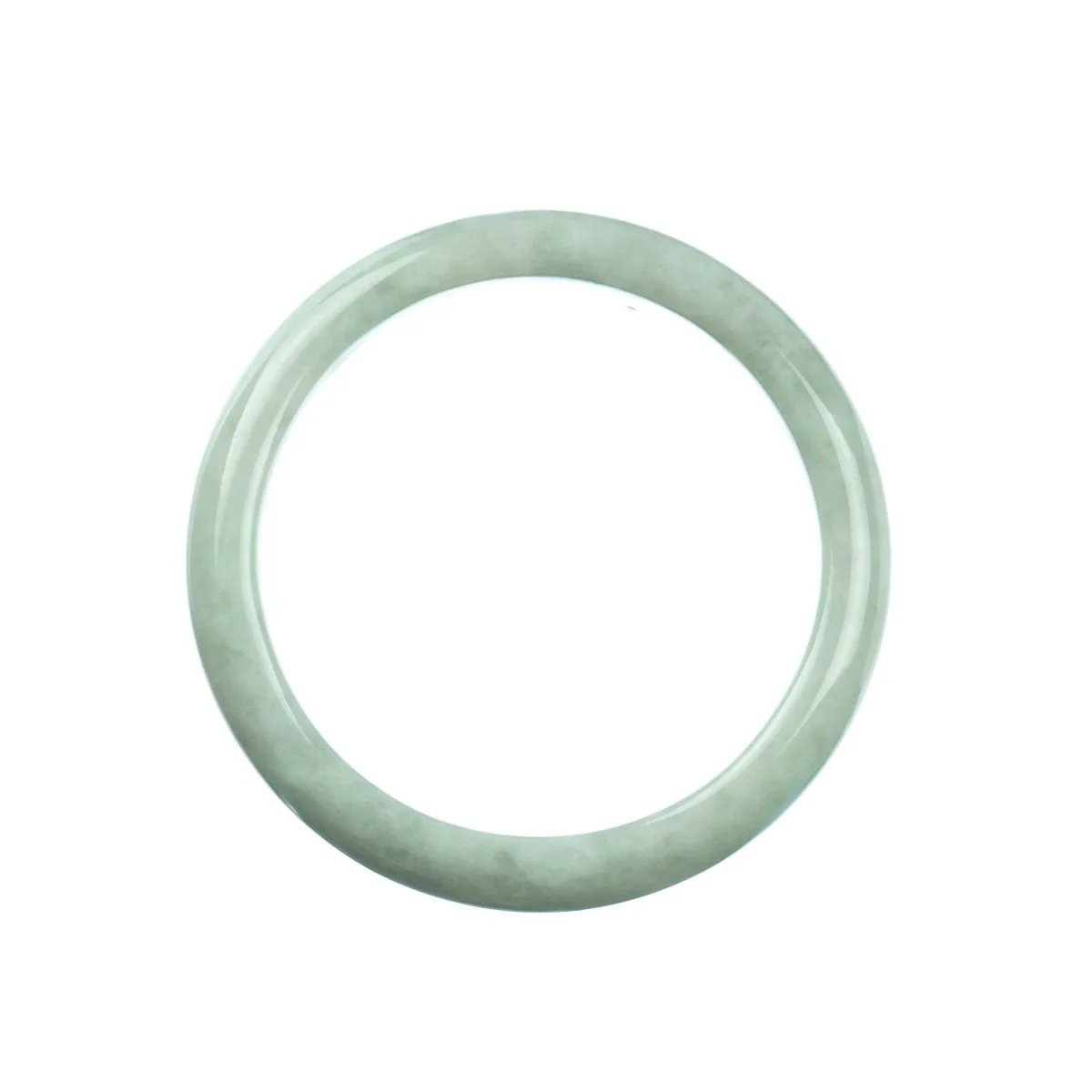 Real Type A Pale Green Burmese Jade Bracelet - 57mm Semi Round - Image 4