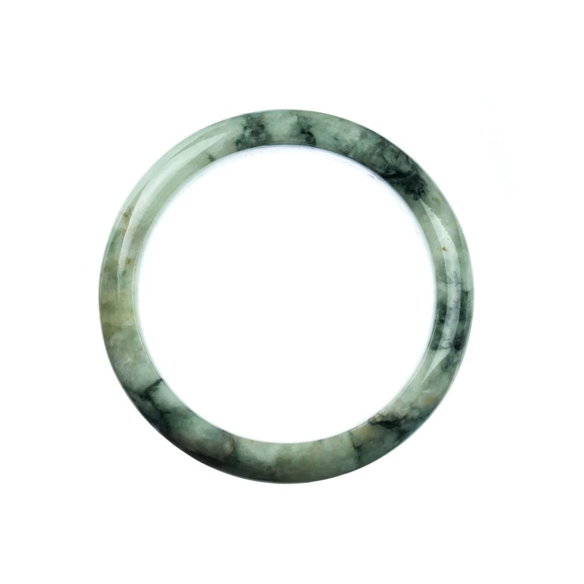 Authentic Grade A Pale Green Jadeite Jade Bracelet - 57mm Half Moon - Image 4