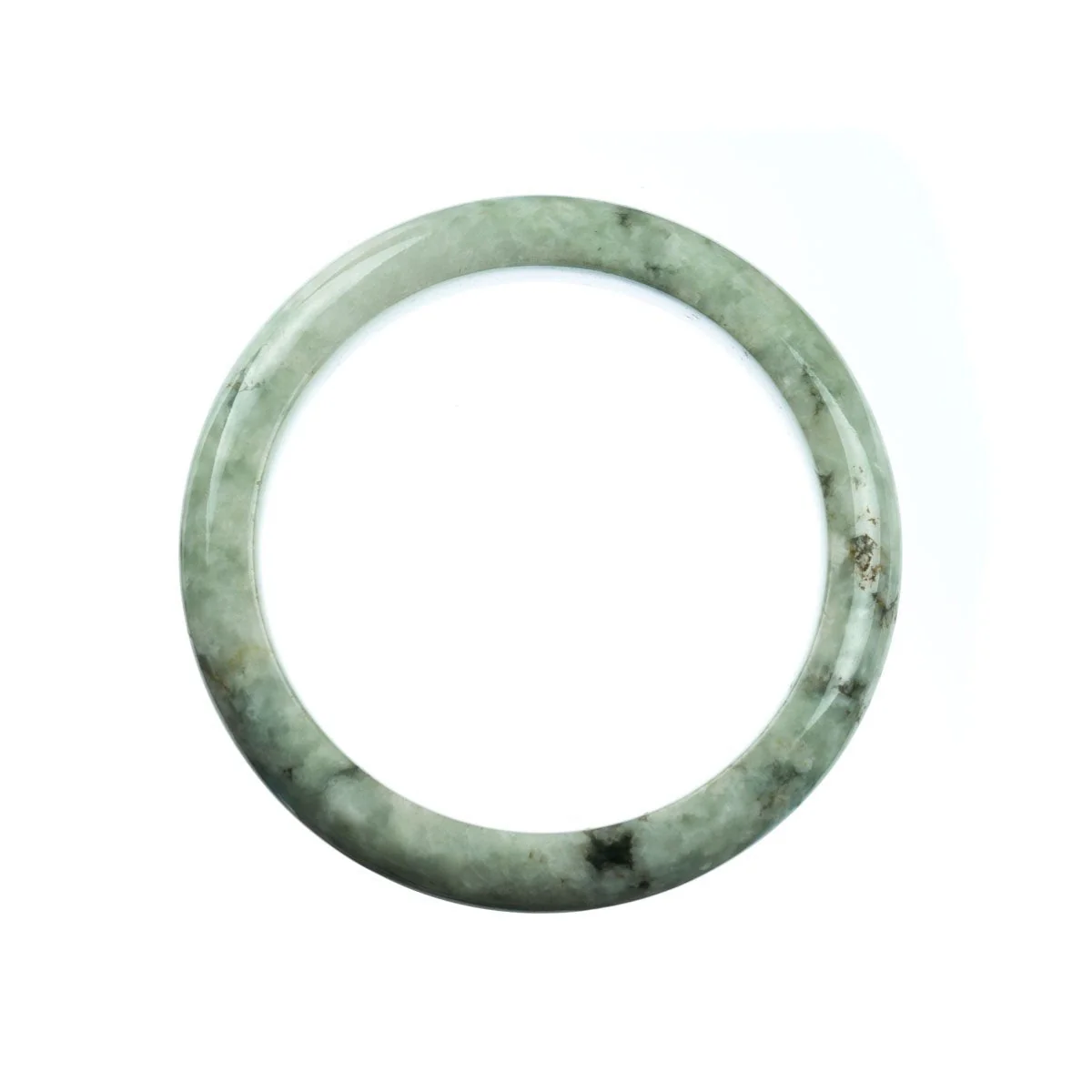Authentic Type A Pale Green Jadeite Bangle - 59mm Semi Round - Image 3