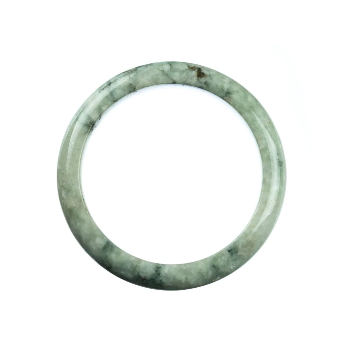 Authentic Type A Pale Green Jadeite Bangle - 59mm Semi Round - Image 4