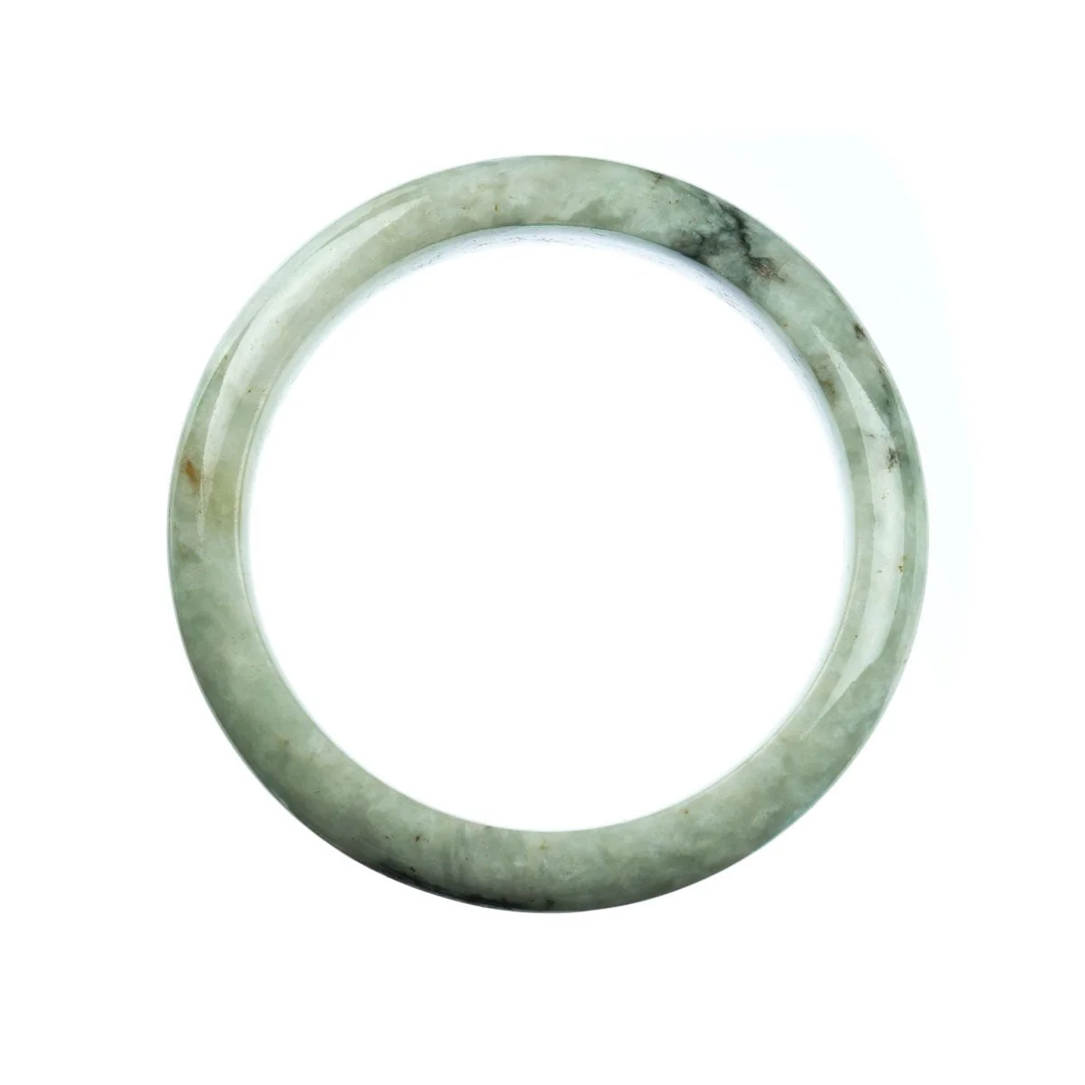 Certified Grade A Pale Green Jade Bracelet - 63mm Half Moon - Image 3