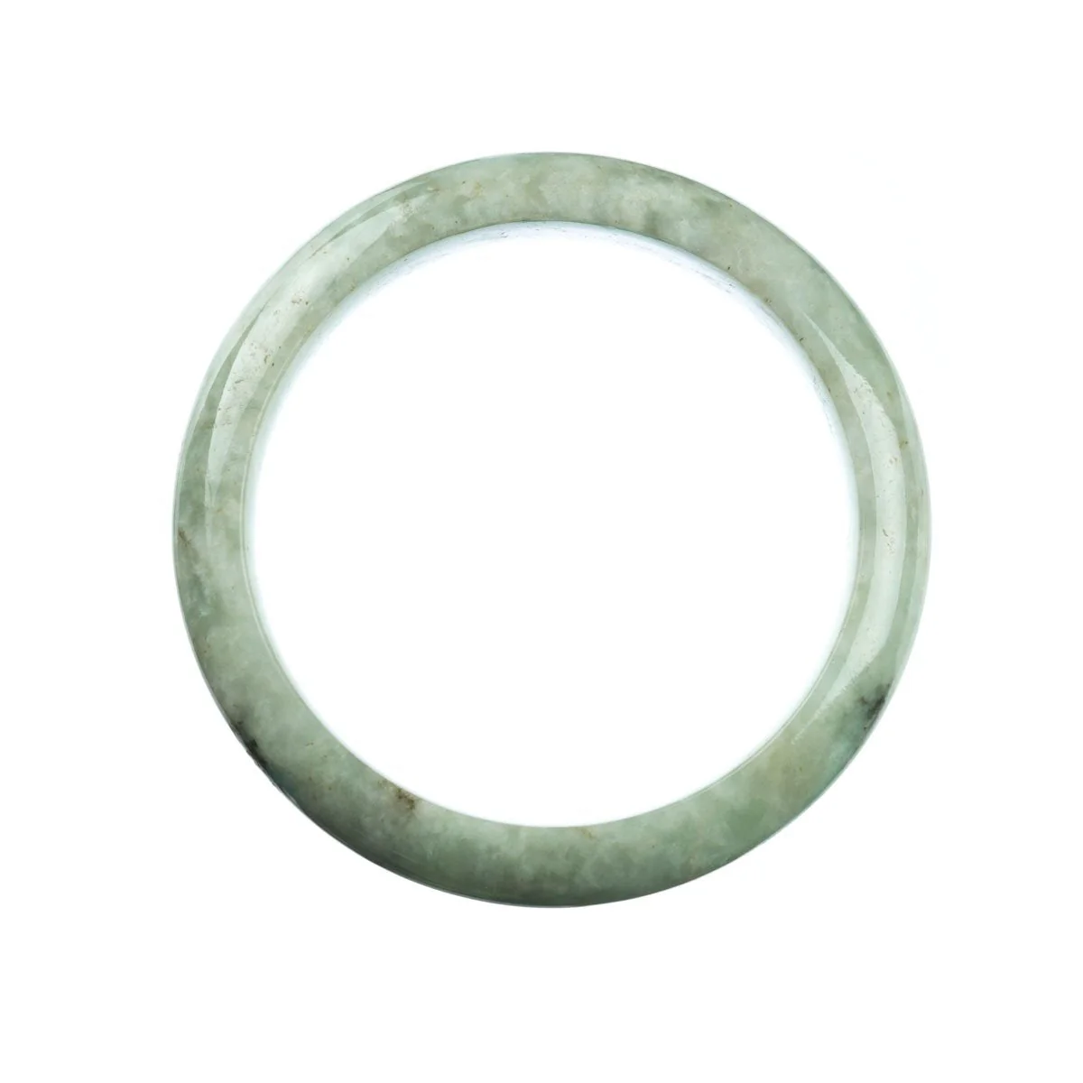Certified Grade A Pale Green Jade Bracelet - 63mm Half Moon - Image 4