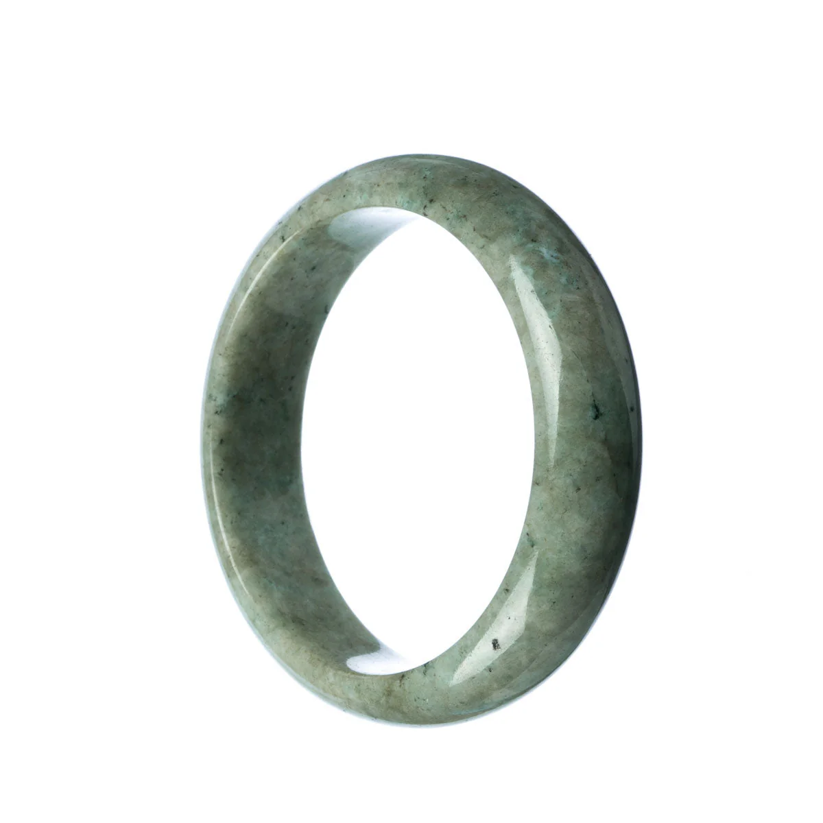 Genuine Natural Pale Green Traditional Jade Bangle Bracelet - 59mm Half Moon