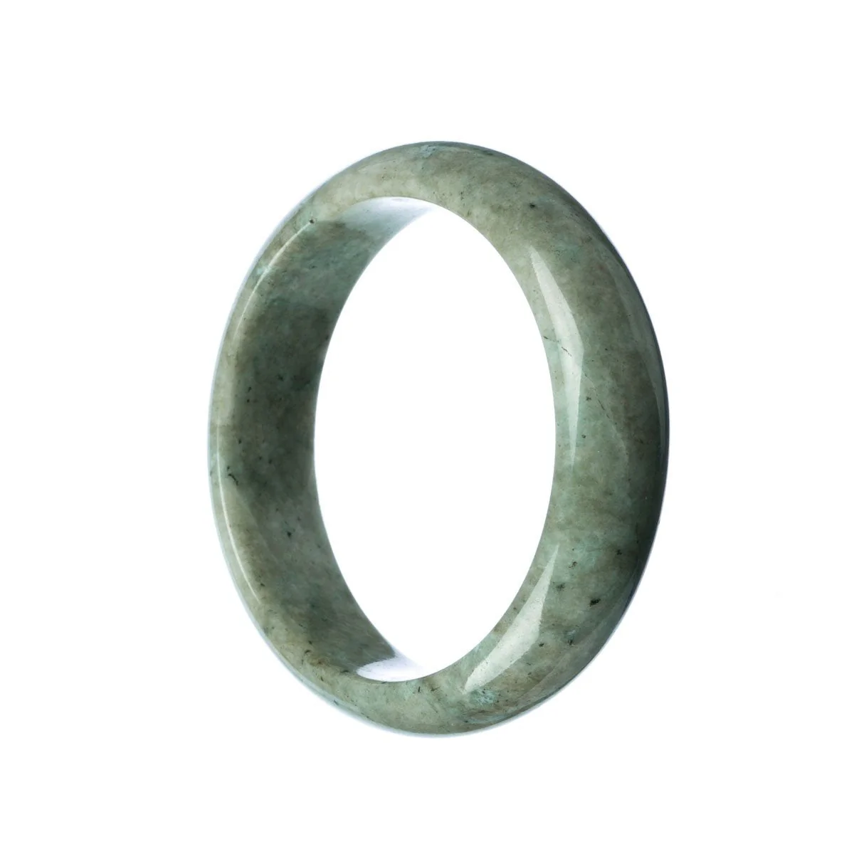 Genuine Natural Pale Green Traditional Jade Bangle Bracelet - 59mm Half Moon - Image 2