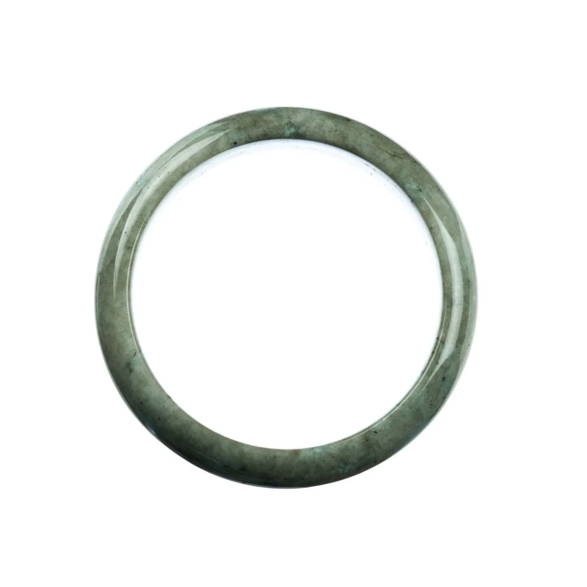 Genuine Natural Pale Green Traditional Jade Bangle Bracelet - 59mm Half Moon - Image 3