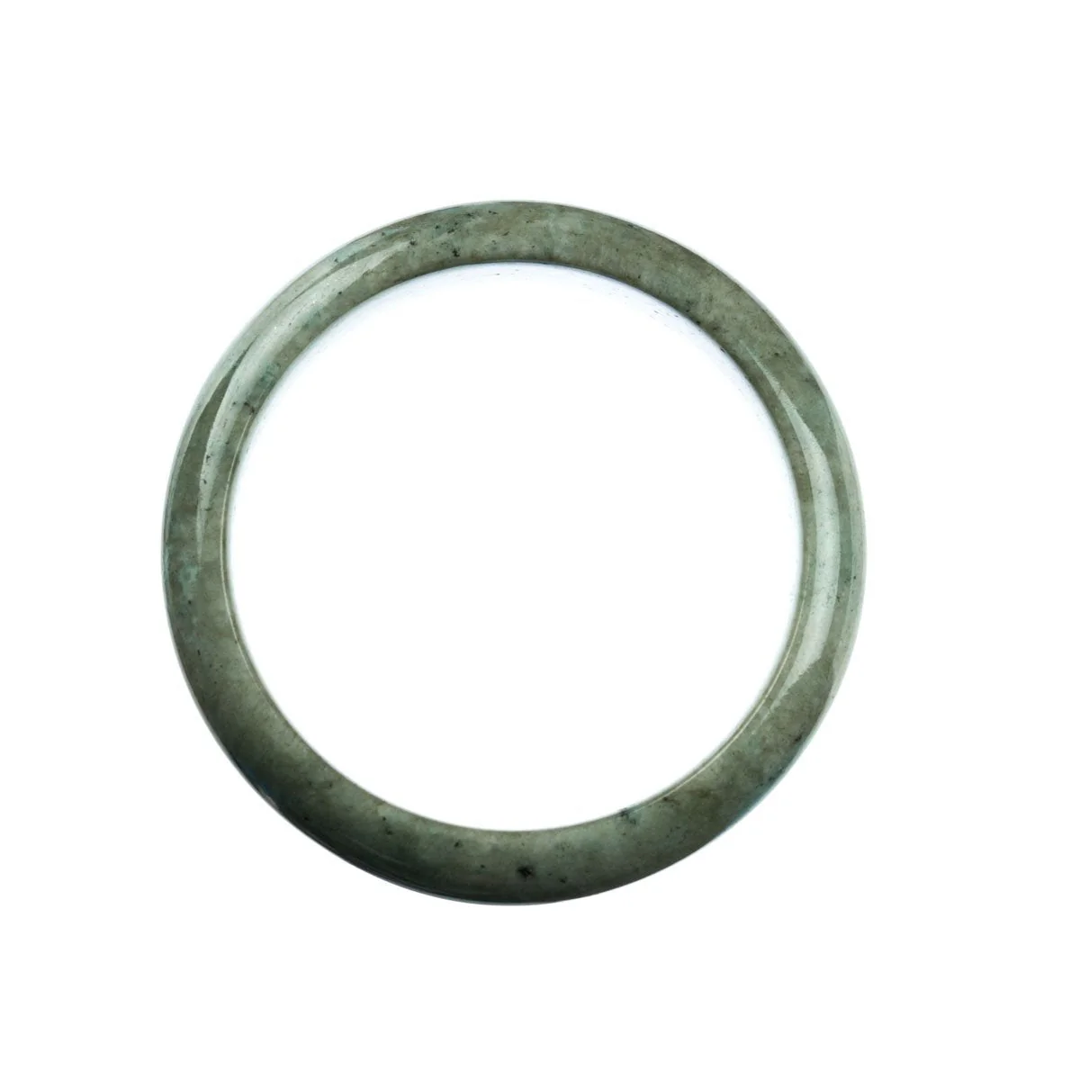 Genuine Natural Pale Green Traditional Jade Bangle Bracelet - 59mm Half Moon - Image 4