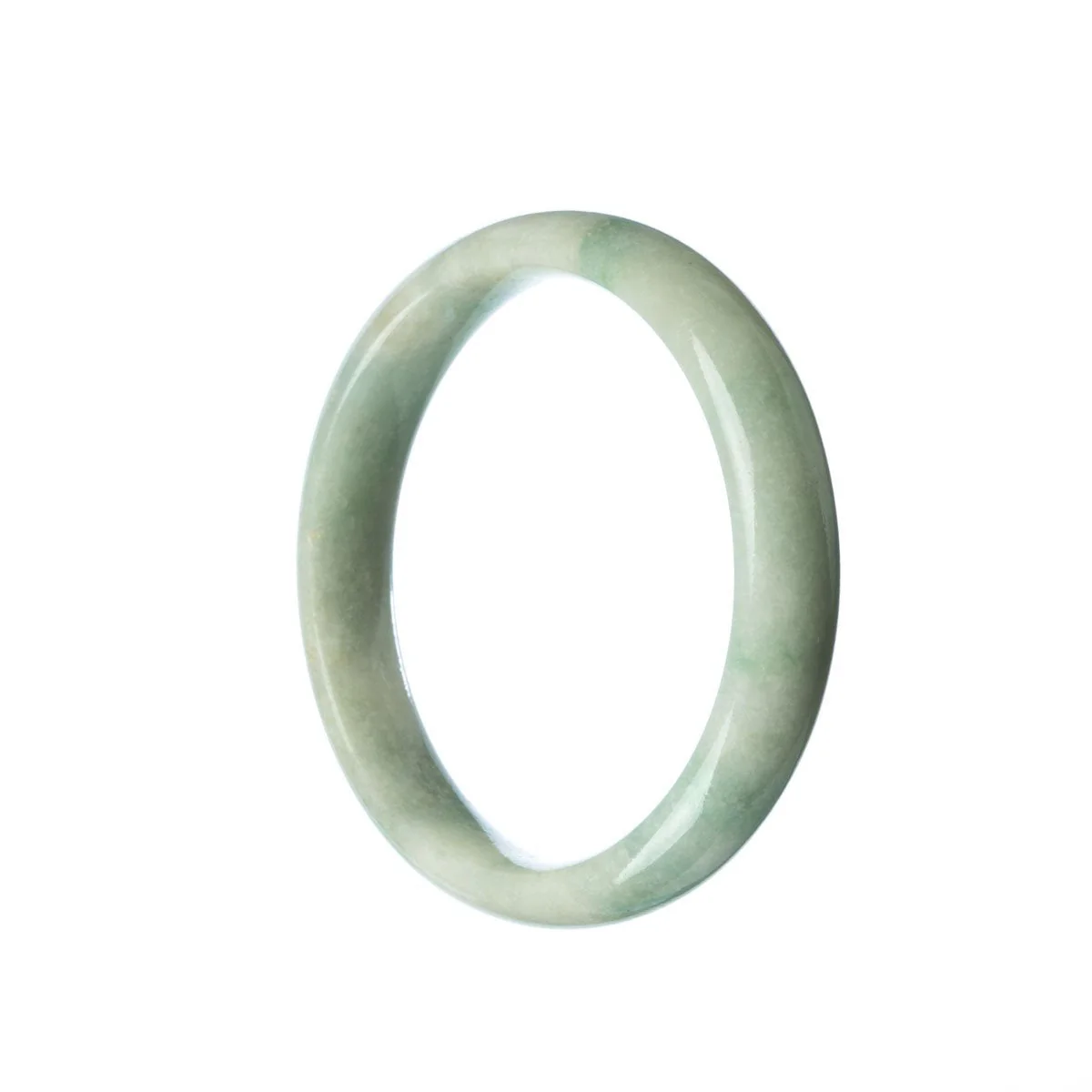 Authentic Natural Pale Green Traditional Jade Bangle - 57mm Half Moon - Image 2