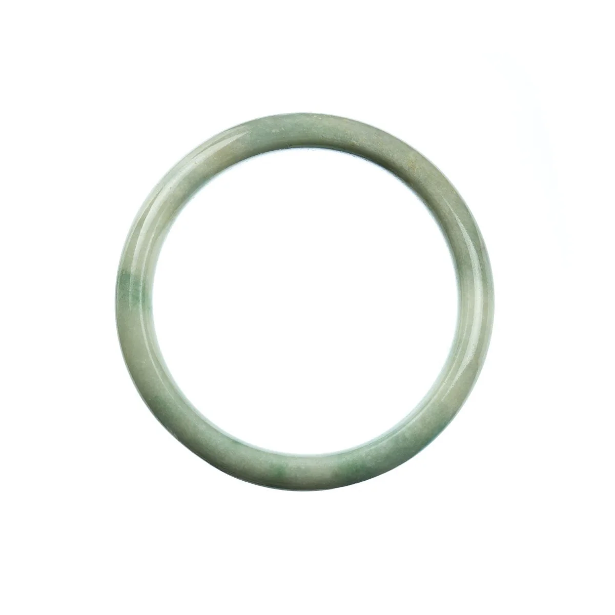 Authentic Natural Pale Green Traditional Jade Bangle - 57mm Half Moon - Image 3