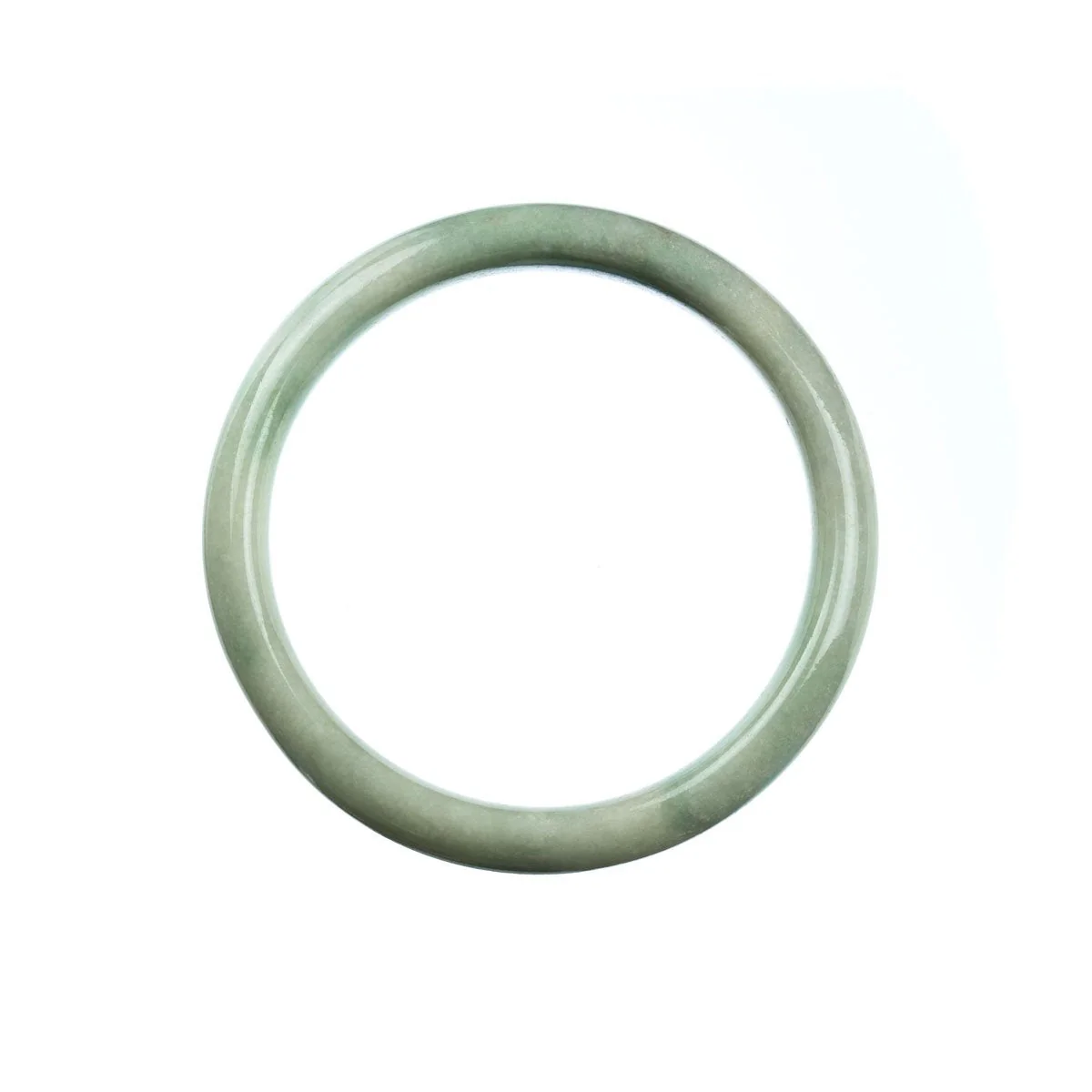 Authentic Natural Pale Green Traditional Jade Bangle - 57mm Half Moon - Image 4