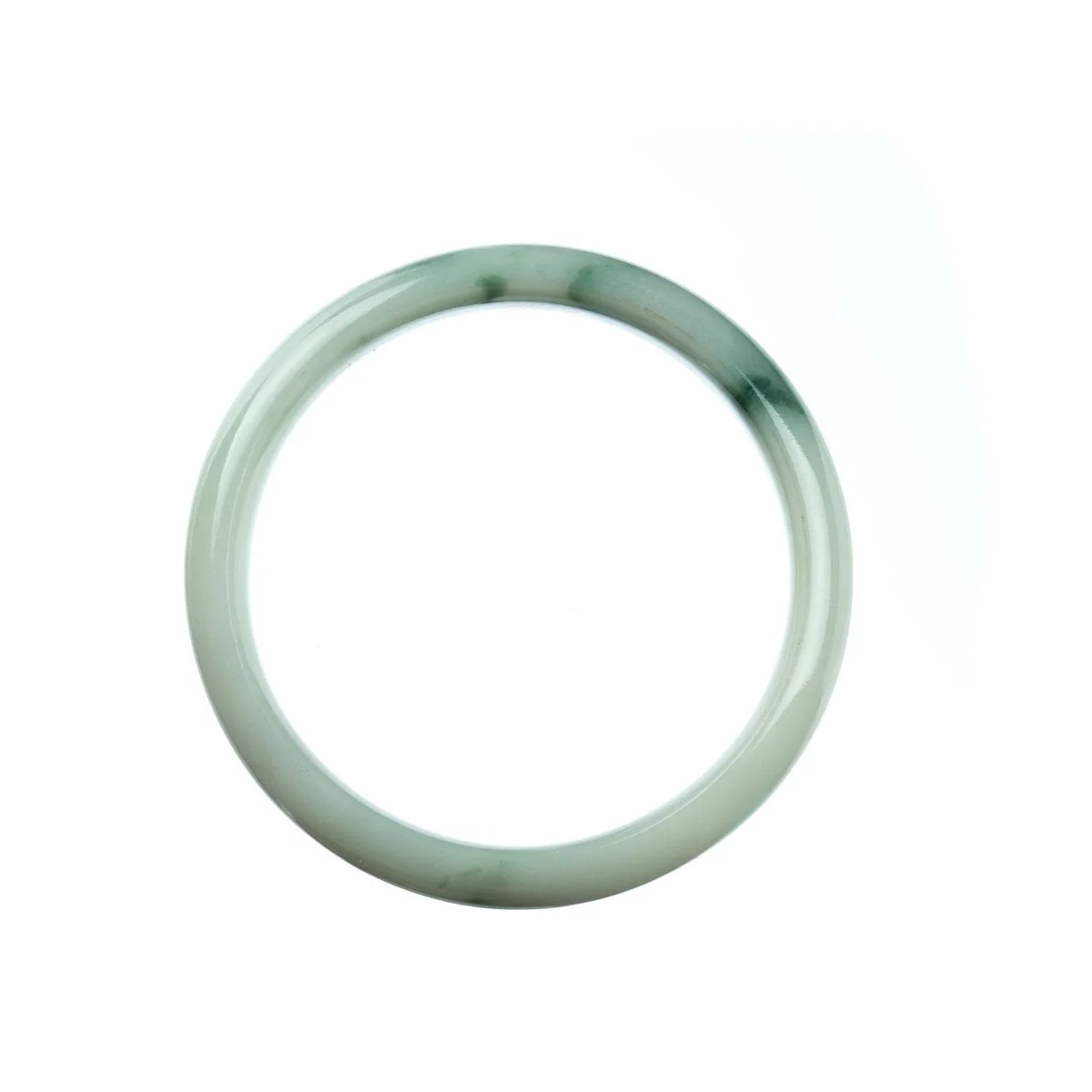 Genuine Type A Pale Green Jadeite Jade Bangle Bracelet - 57mm Half Moon - Image 4
