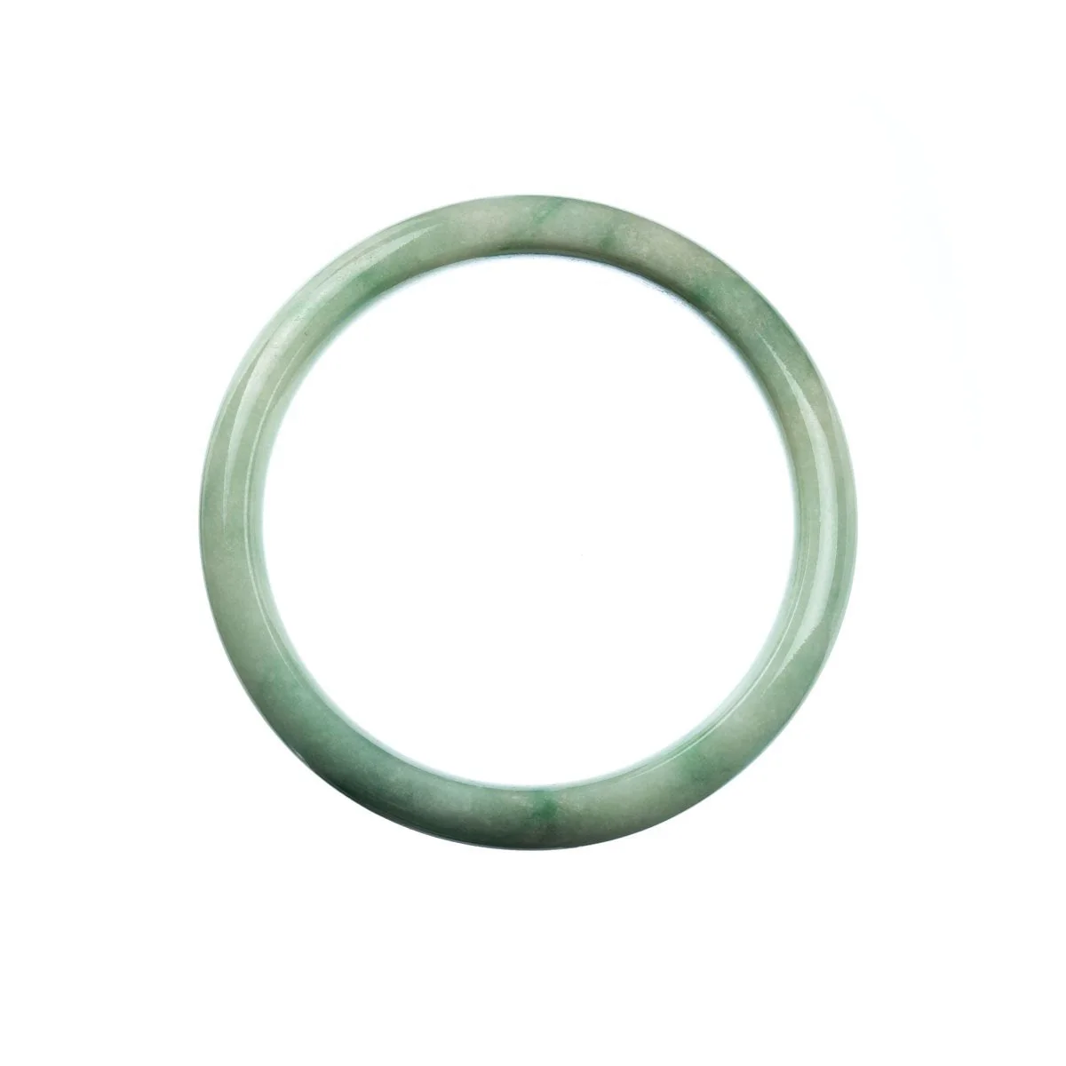 Genuine Grade A Pale Green Jadeite Bracelet - 57mm Half Moon - Image 3