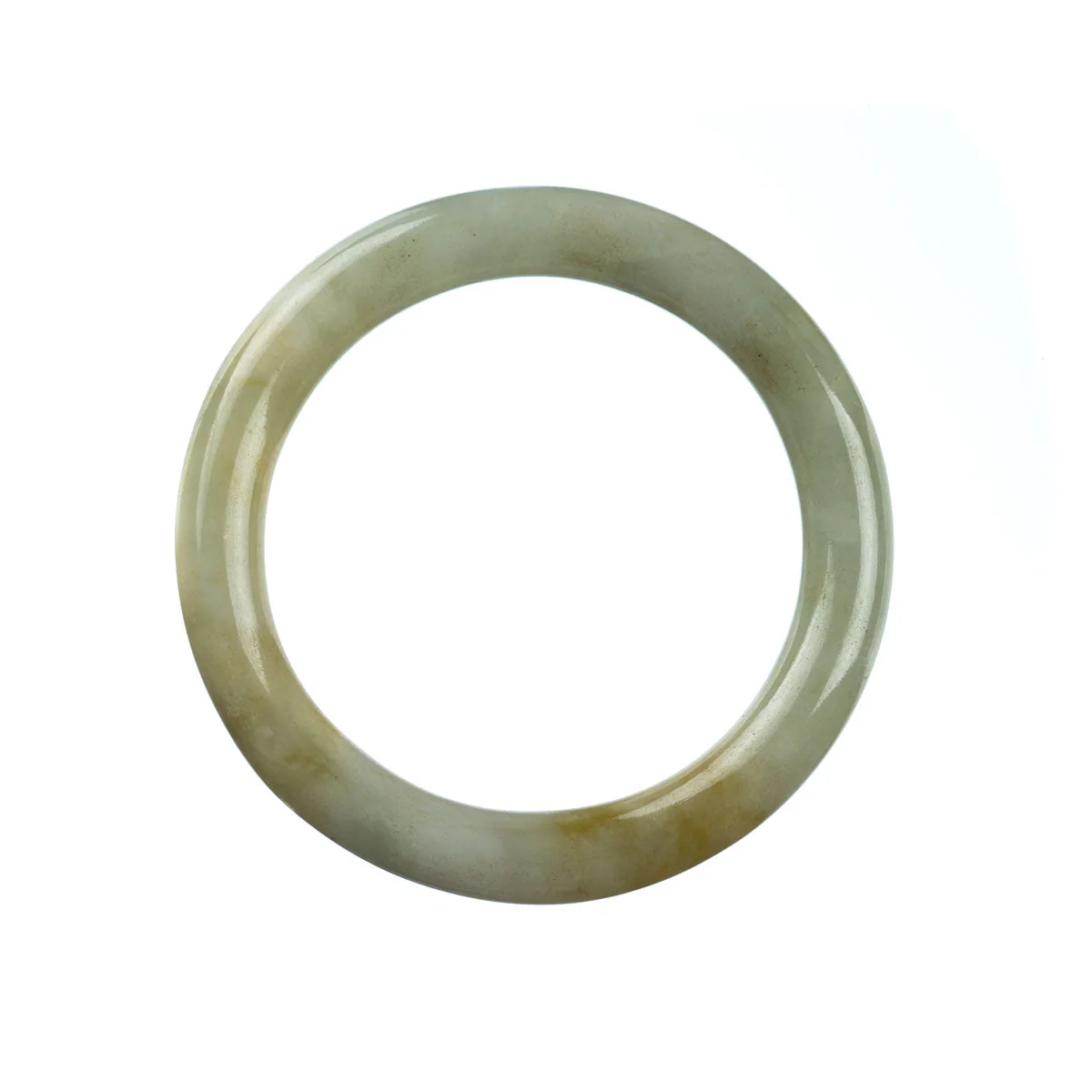 Genuine Grade A Pale Green Jadeite Bangle - 57mm Round