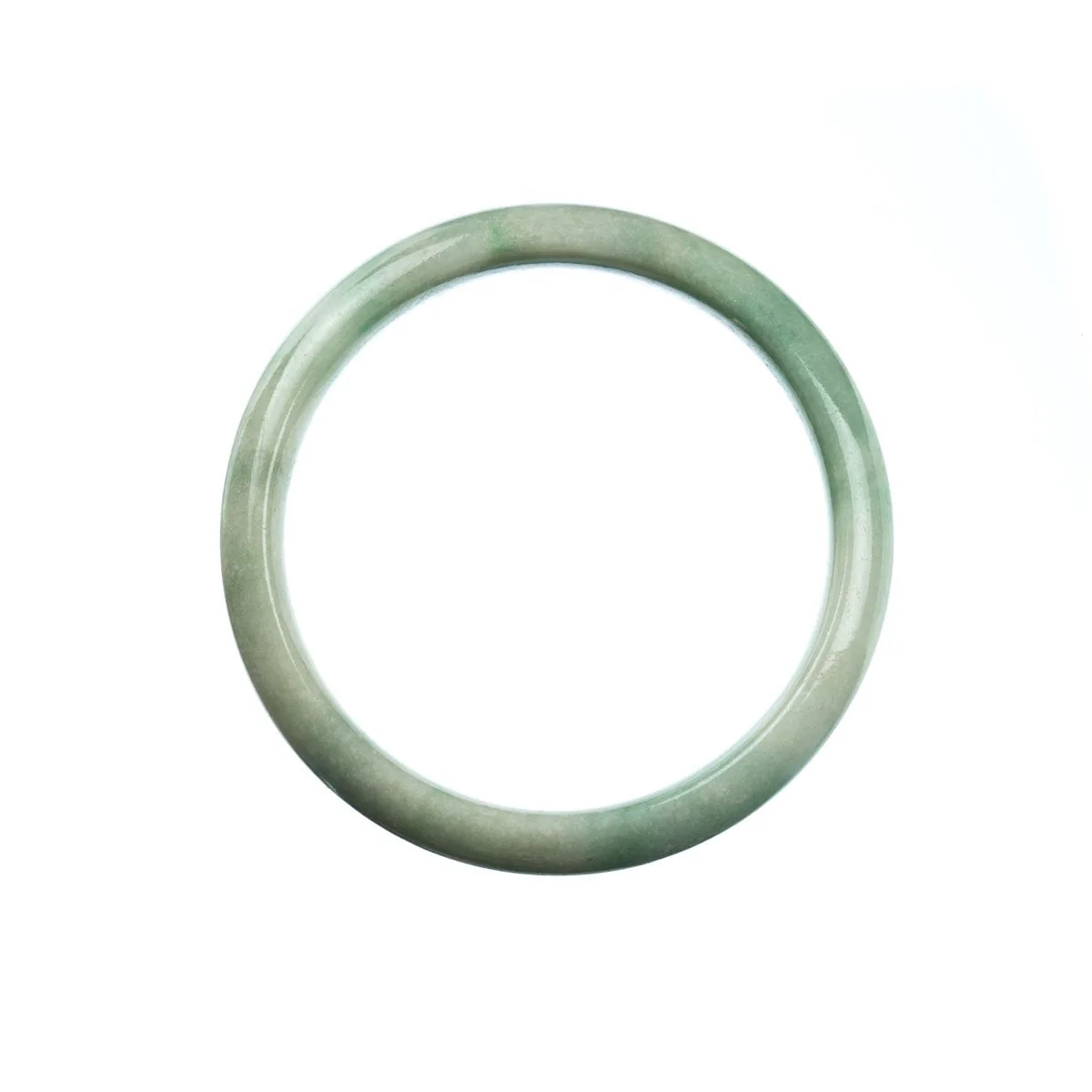 Genuine Type A Pale Green Jadeite Jade Bangle - 57mm Half Moon