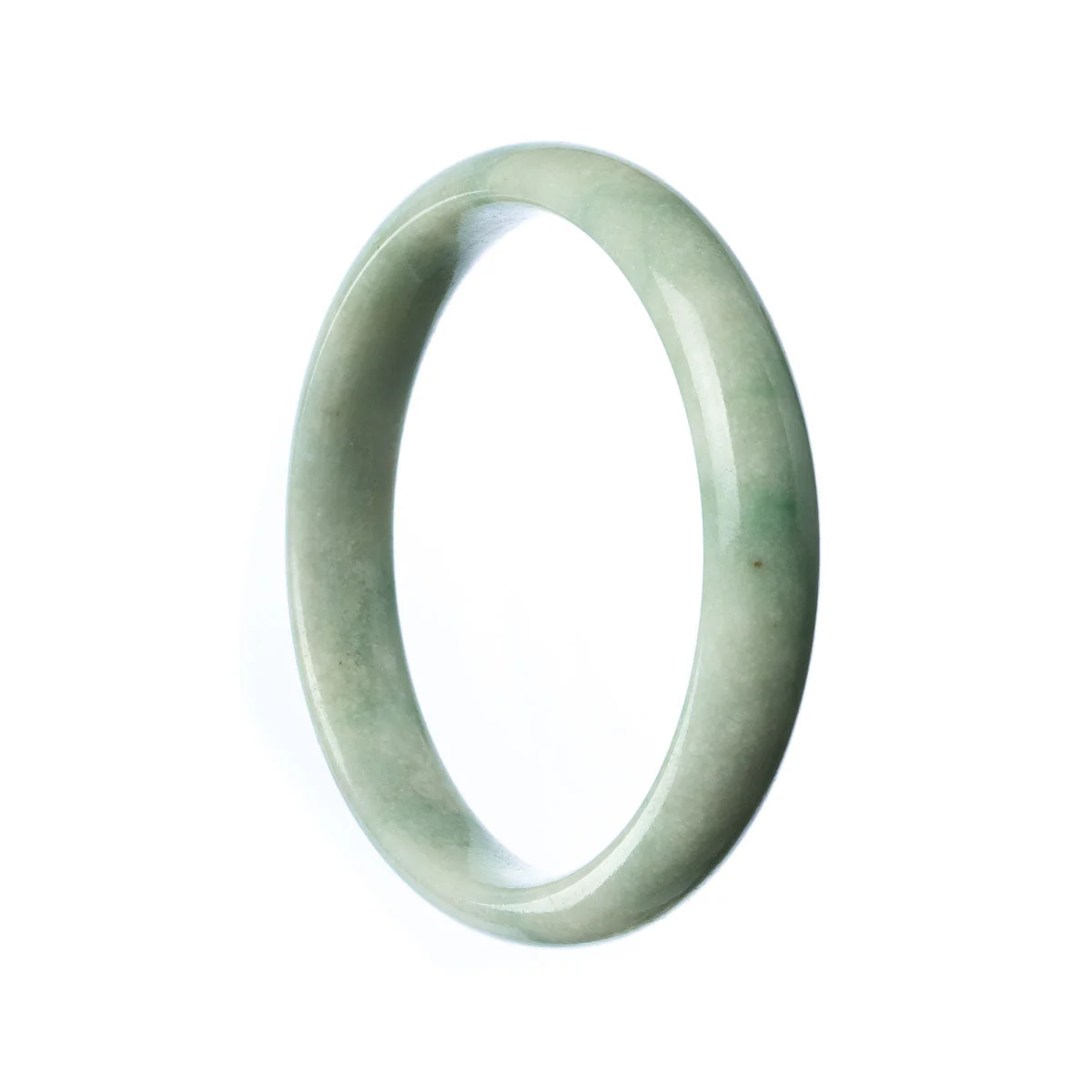 Genuine Grade A Pale Green Jade Bracelet - 57mm Half Moon