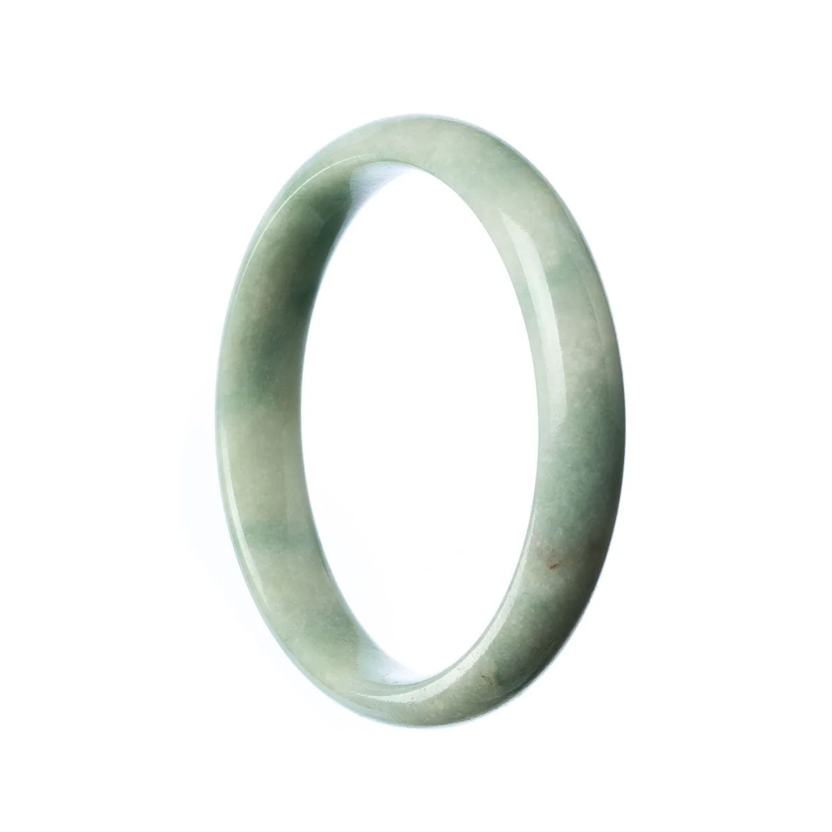 Genuine Grade A Pale Green Jade Bracelet - 57mm Half Moon - Image 2