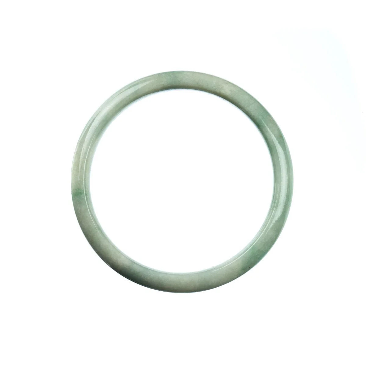 Genuine Grade A Pale Green Jade Bracelet - 57mm Half Moon - Image 3