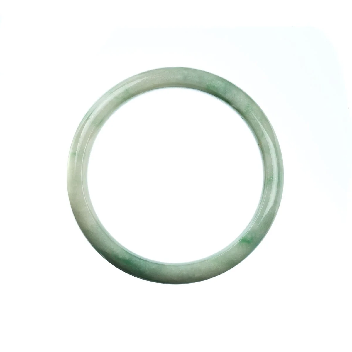 Genuine Type A Pale Green Burma Jade Bangle Bracelet - 57mm Half Moon - Image 4