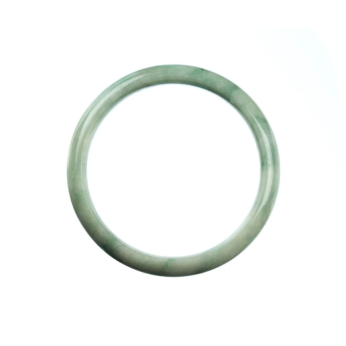 Genuine Grade A Pale Green Jade Bangle - 57mm Half Moon - Image 3