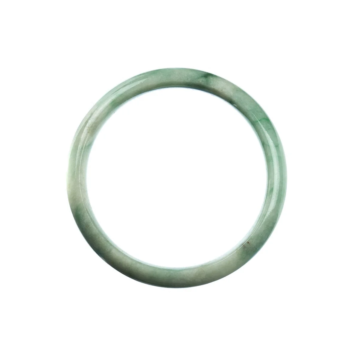 Genuine Grade A Pale Green Jade Bangle - 57mm Half Moon - Image 4