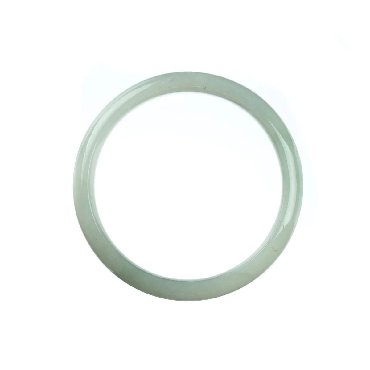 Certified Grade A Pale Green Burma Jade Bangle Bracelet - 58mm Half Moon - Image 3