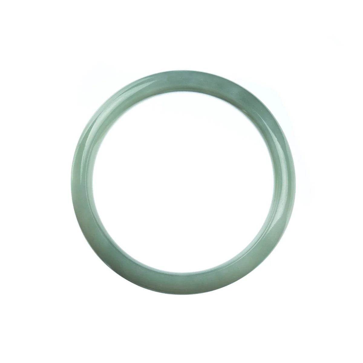 Real Grade A Pale Green Burma Jade Bracelet - 57mm Half Moon - Image 3