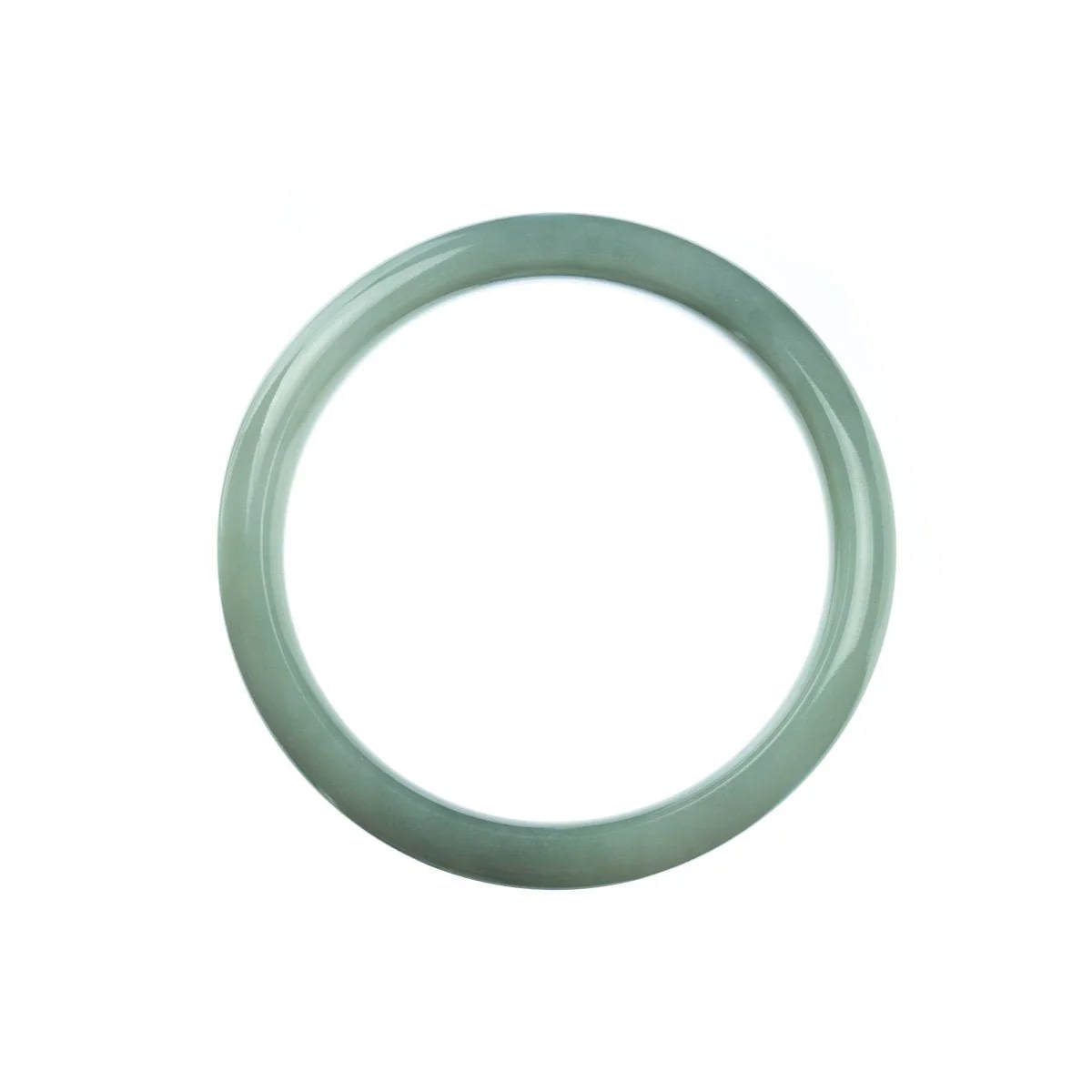 Real Grade A Pale Green Burma Jade Bracelet - 57mm Half Moon - Image 4
