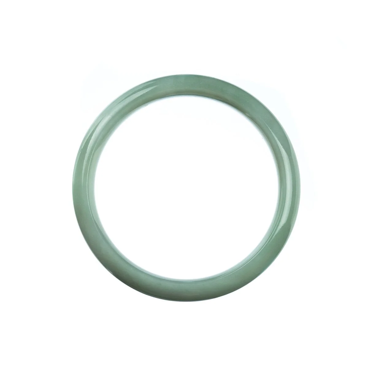 Authentic Untreated Pale Green Burma Jade Bangle Bracelet - 57mm Half Moon - Image 3