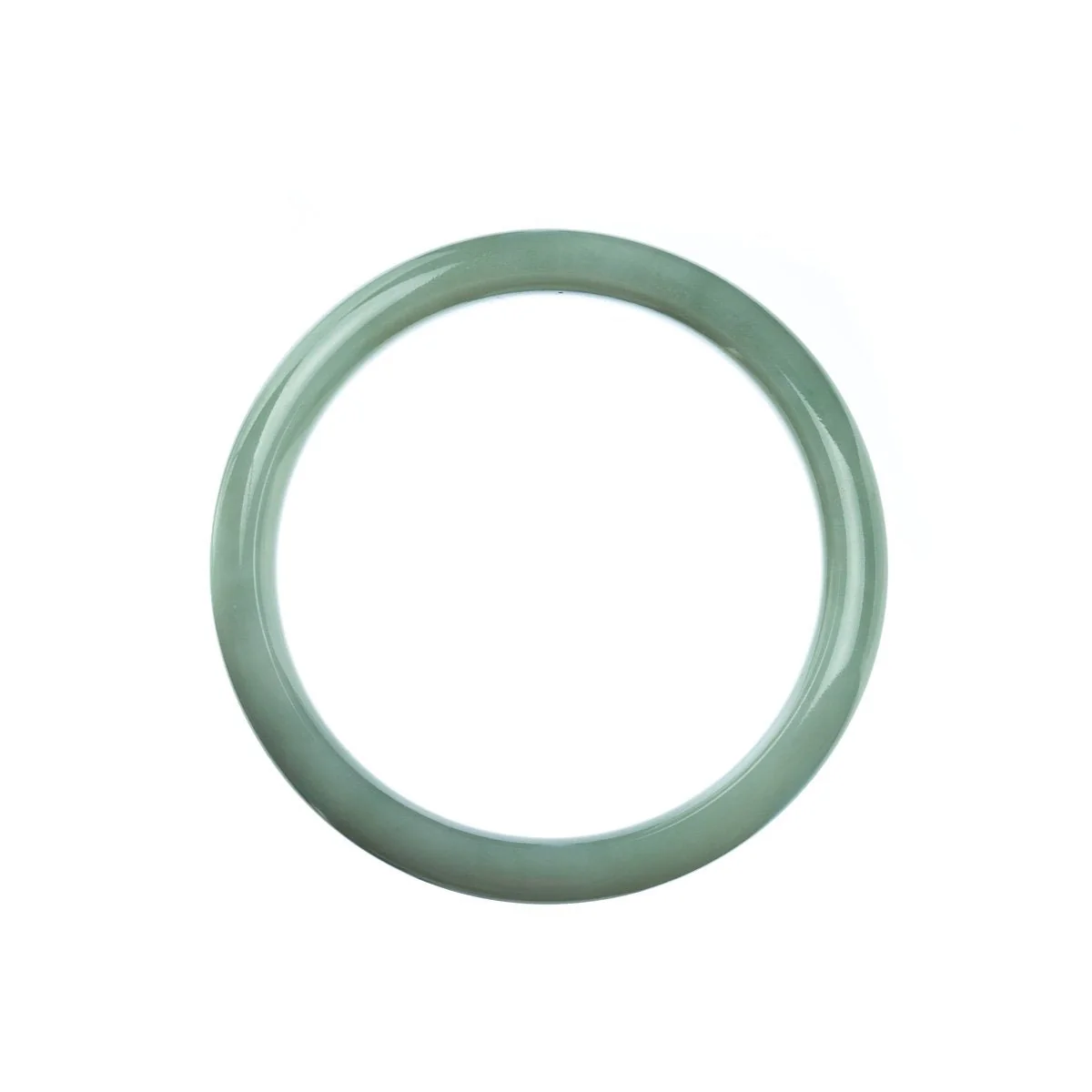 Authentic Untreated Pale Green Burma Jade Bangle Bracelet - 57mm Half Moon - Image 4