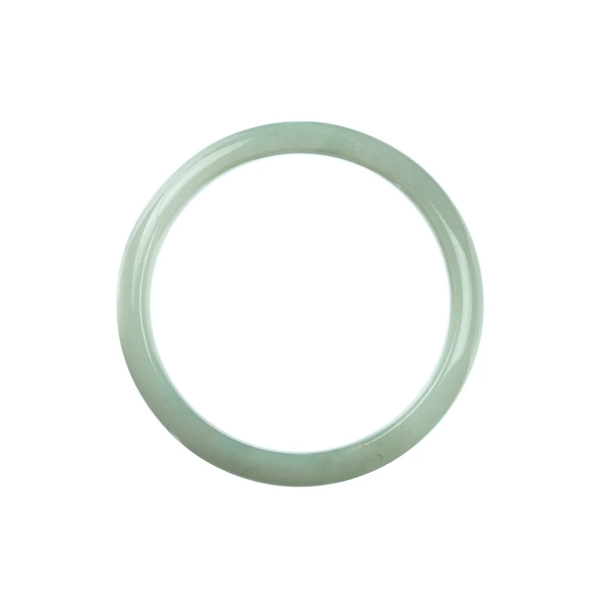 Certified Grade A Pale Green Jadeite Bangle Bracelet - 57mm Half Moon - Image 3