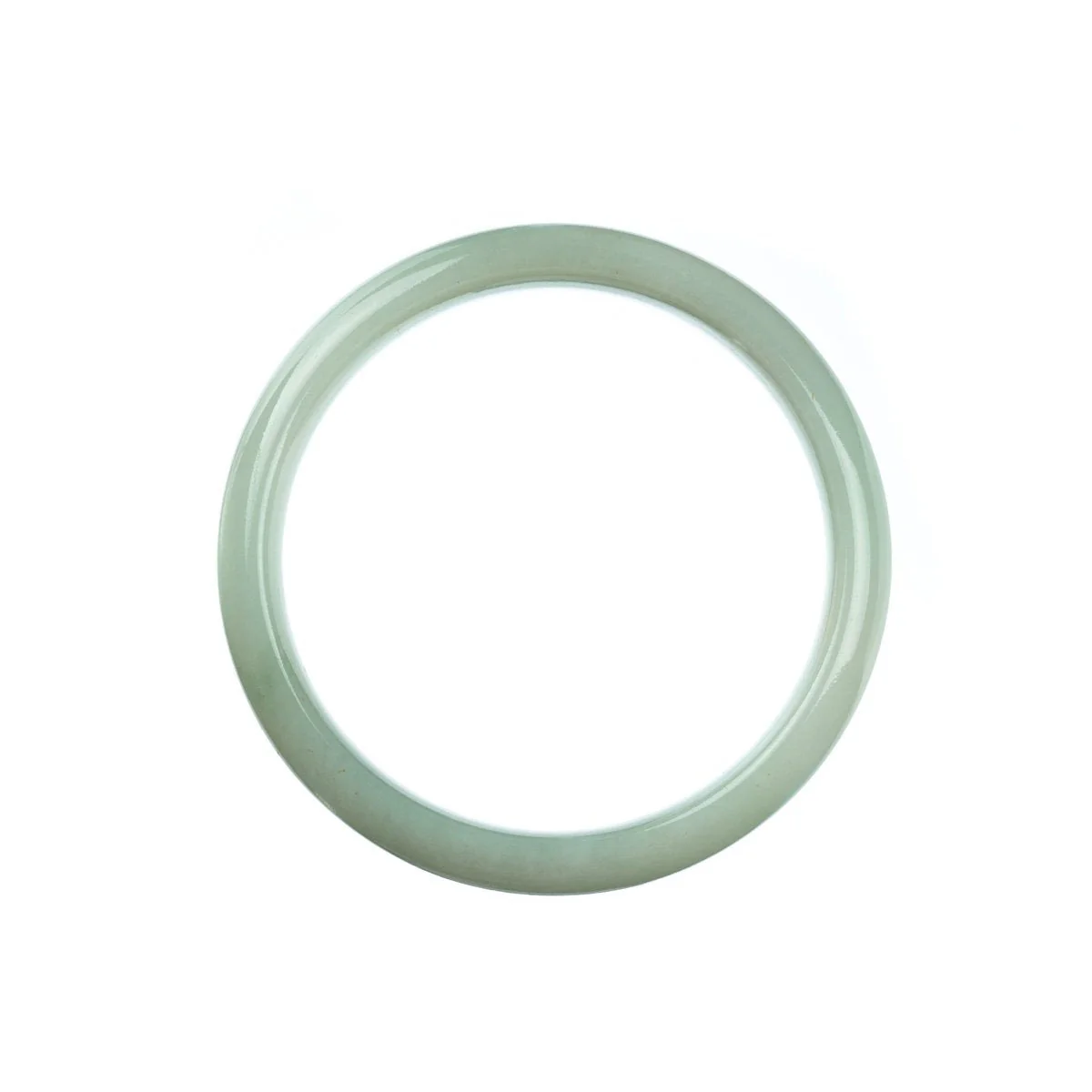 Certified Grade A Pale Green Jadeite Bangle Bracelet - 57mm Half Moon - Image 4
