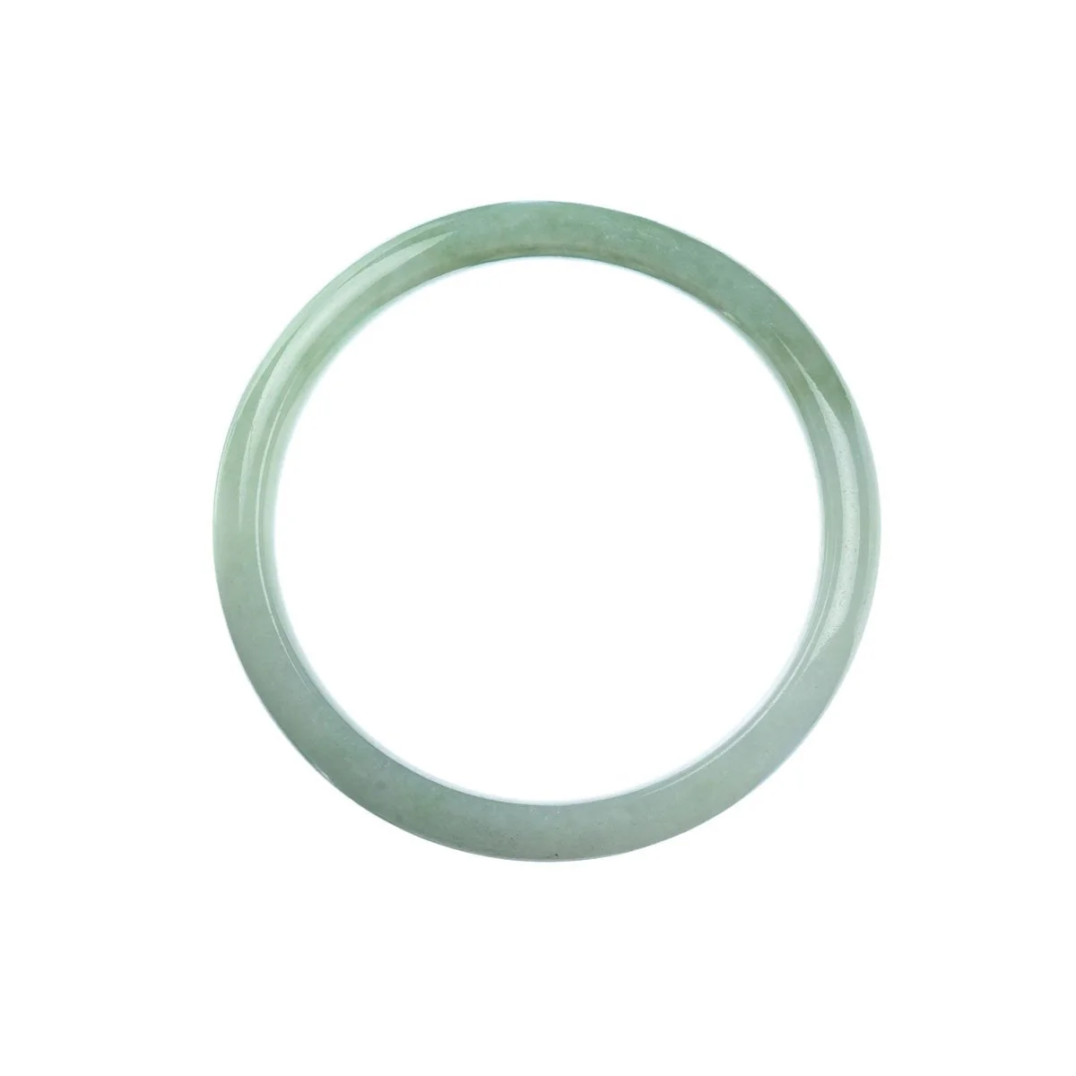 Certified Natural Pale Green Jadeite Jade Bangle Bracelet - 57mm Half Moon - Image 3