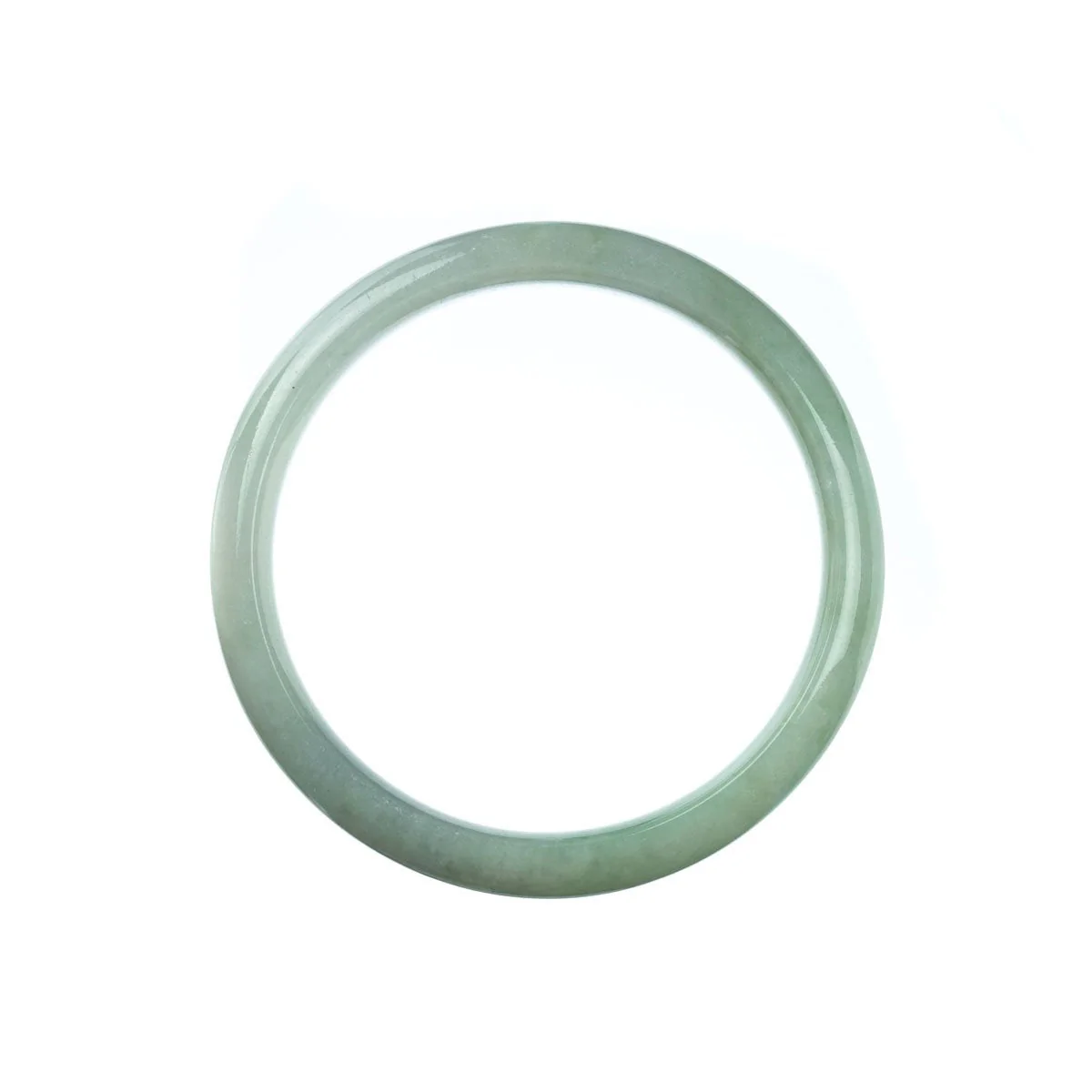 Certified Natural Pale Green Jadeite Jade Bangle Bracelet - 57mm Half Moon - Image 4