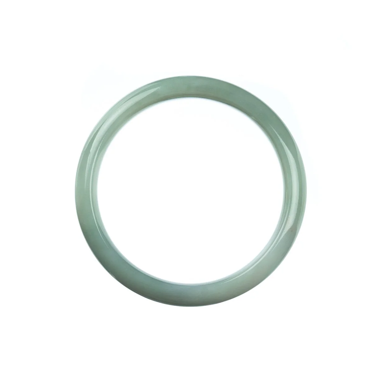 Authentic Type A Pale Green Burmese Jade Bracelet - 57mm Half Moon - Image 4