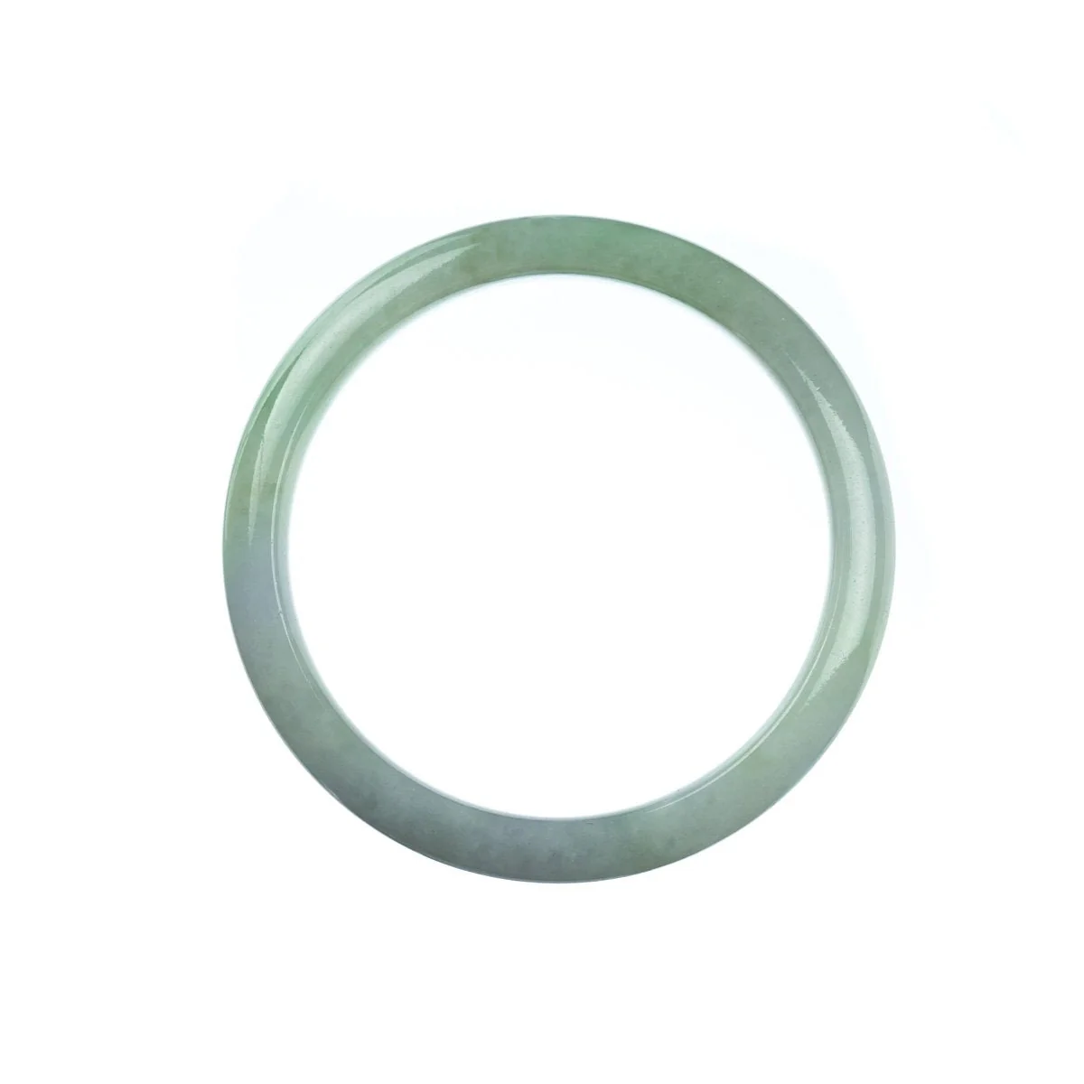 Authentic Natural Pale Green Traditional Jade Bangle - 57mm Half Moon - Image 4
