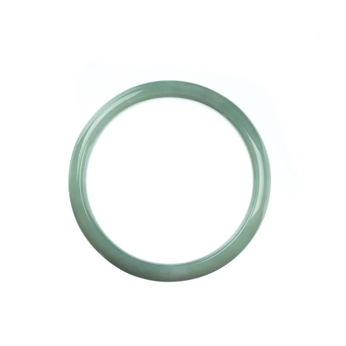 Authentic Grade A Pale Green Burmese Jade Bangle Bracelet - 54mm Half Moon - Image 4