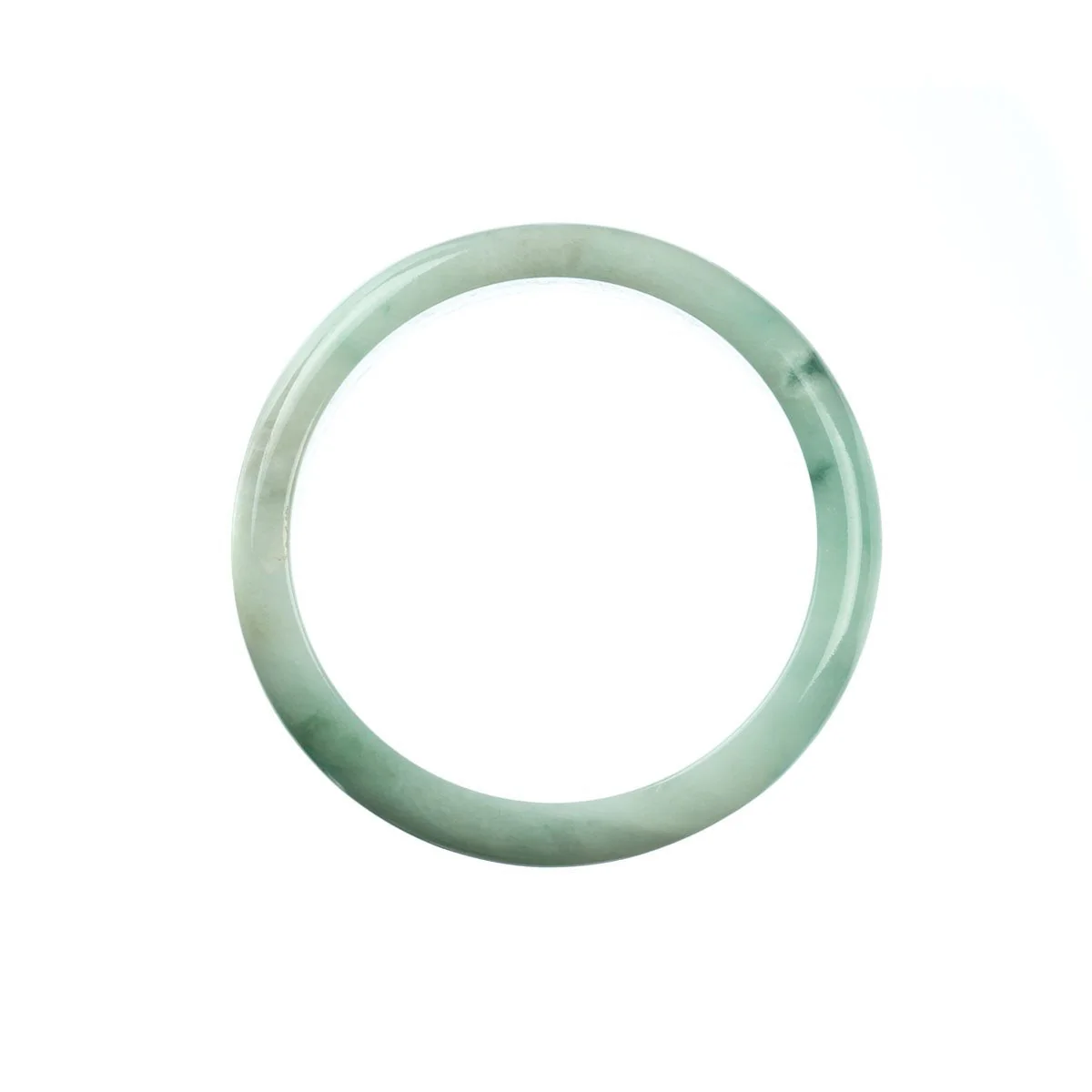 Authentic Type A Pale Green Jadeite Bangle Bracelet - 55mm Half Moon - Image 3