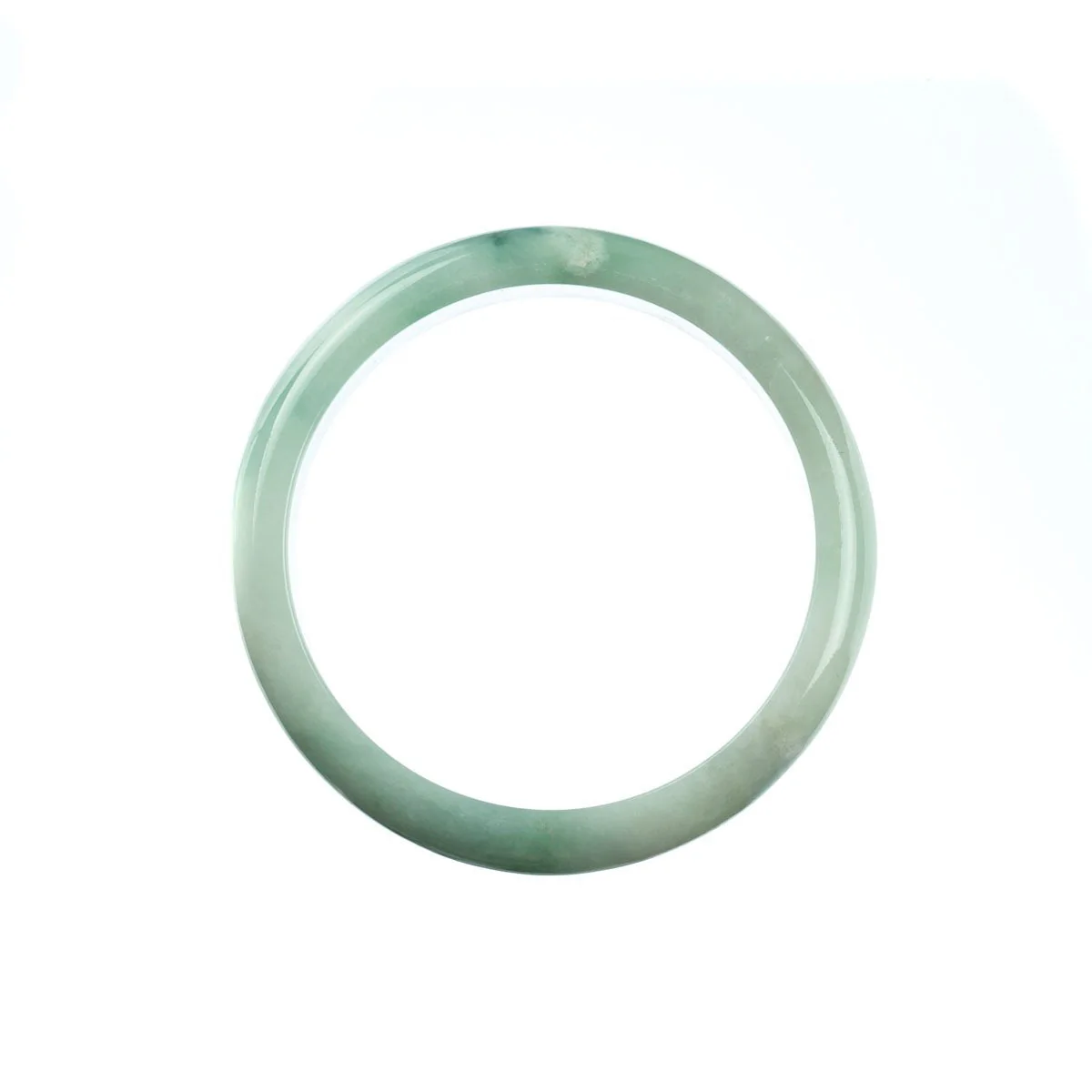 Authentic Type A Pale Green Jadeite Bangle Bracelet - 55mm Half Moon - Image 4