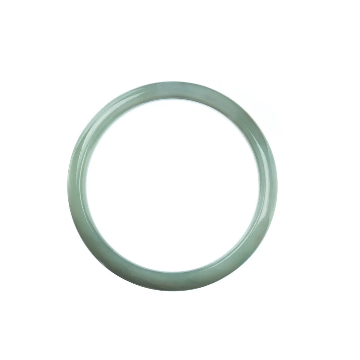 Genuine Untreated Pale Green Jade Bangle Bracelet - 54mm Half Moon - Image 3